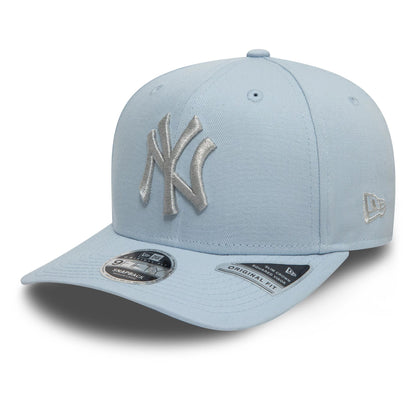 This is a New York Yankees Metallic Pastel Blue 9FIFTY Original Fit Snapback Adjustable Cap 1