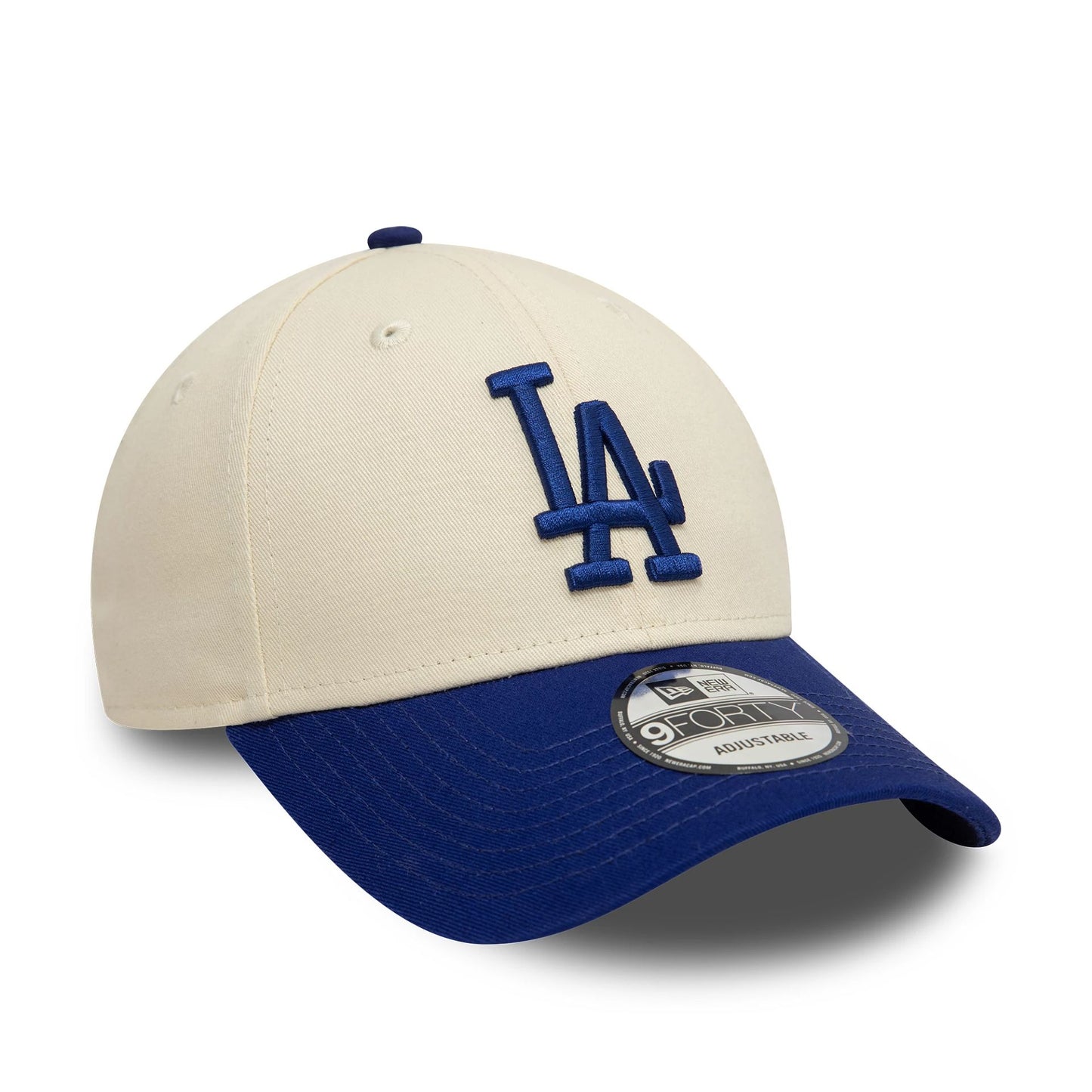 This is a LA Dodgers Colour Block Cream 9FORTY Adjustable Cap 3