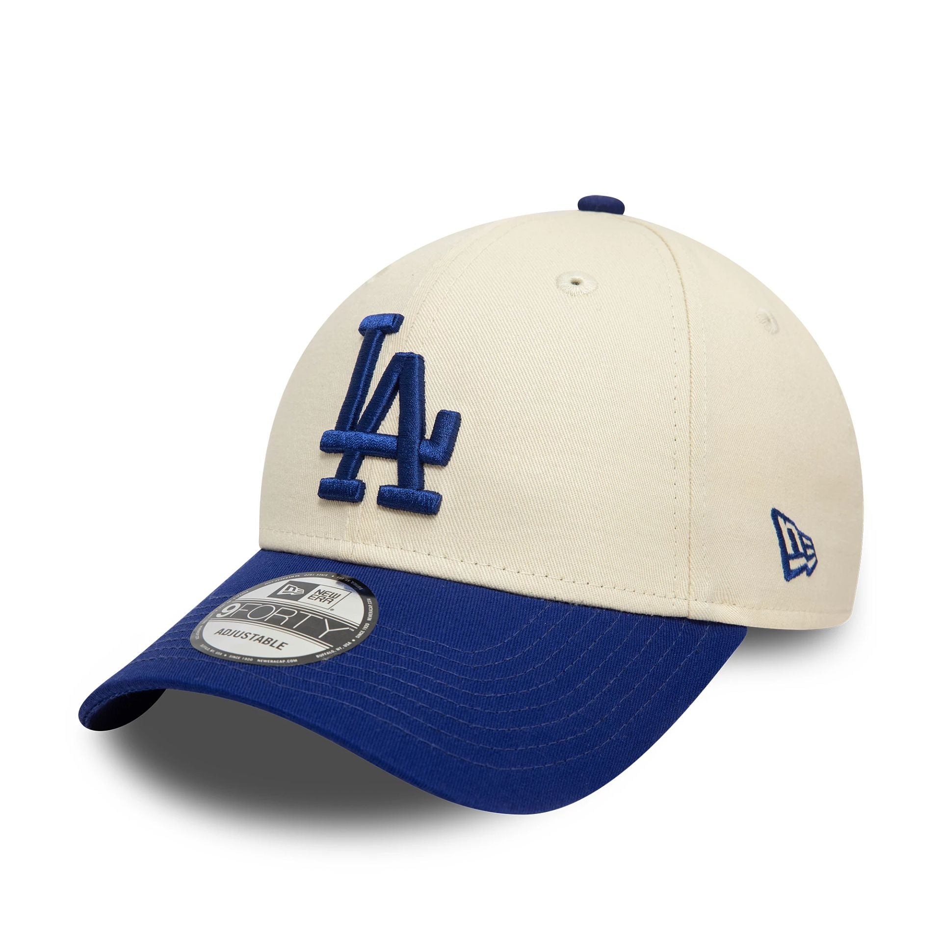 This is a LA Dodgers Colour Block Cream 9FORTY Adjustable Cap 1