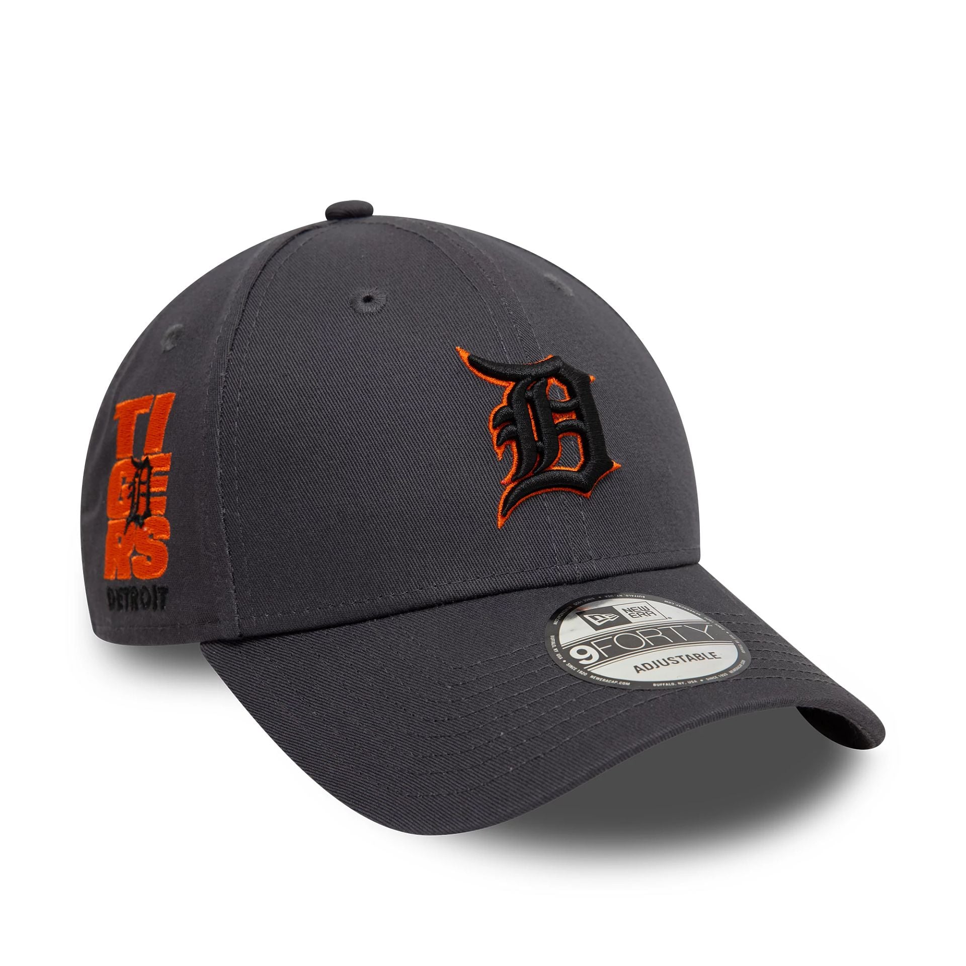 This is a Detroit Tigers Side Patch Dark Grey 9FORTY Adjustable Cap 1