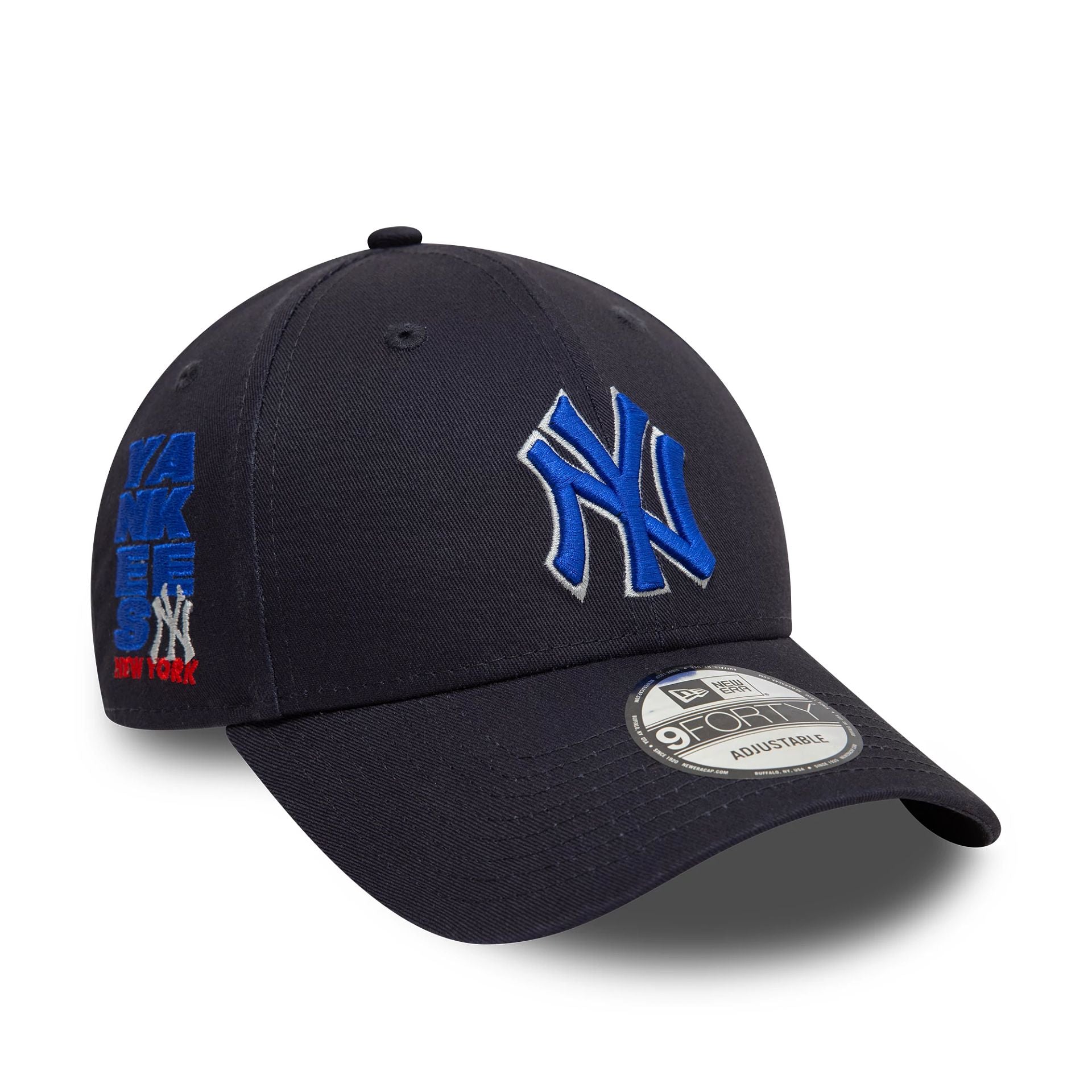 This is a New York Yankees Side Patch Navy 9FORTY Adjustable Cap 1