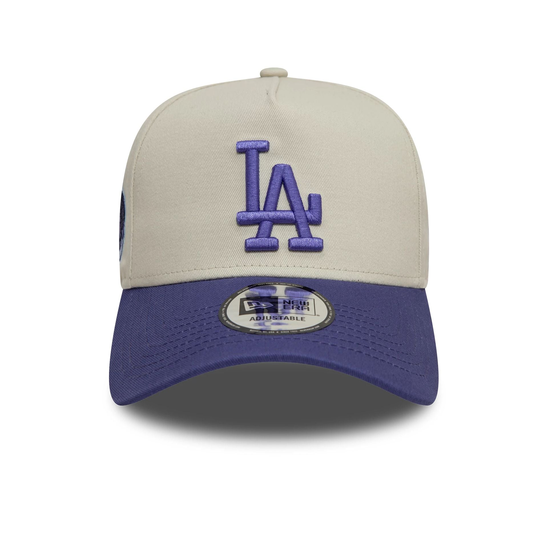 This is a LA Dodgers World Series Patch Cream 9FORTY A-Frame Adjustable Cap 2