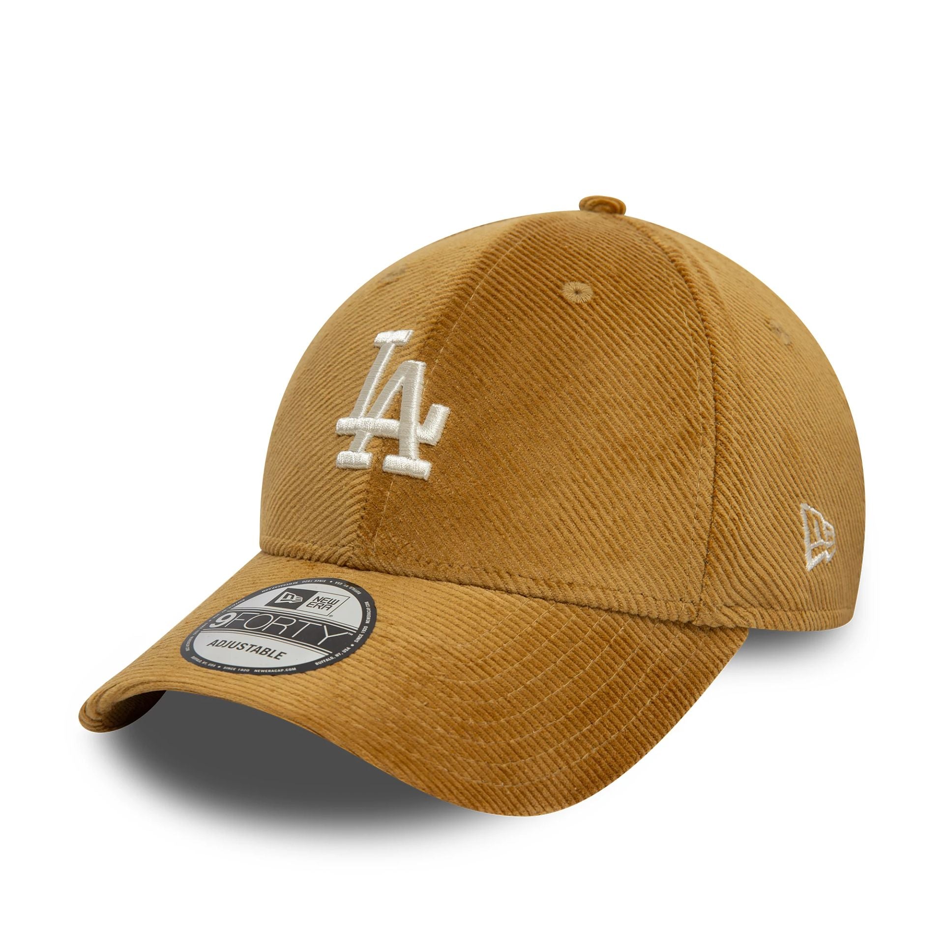 This is a LA Dodgers Cord Dark Beige 9FORTY Adjustable Cap 1