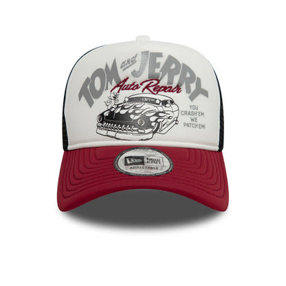 This is a Tom & Jerry White 9FORTY A-Frame Trucker Adjustable Cap 2