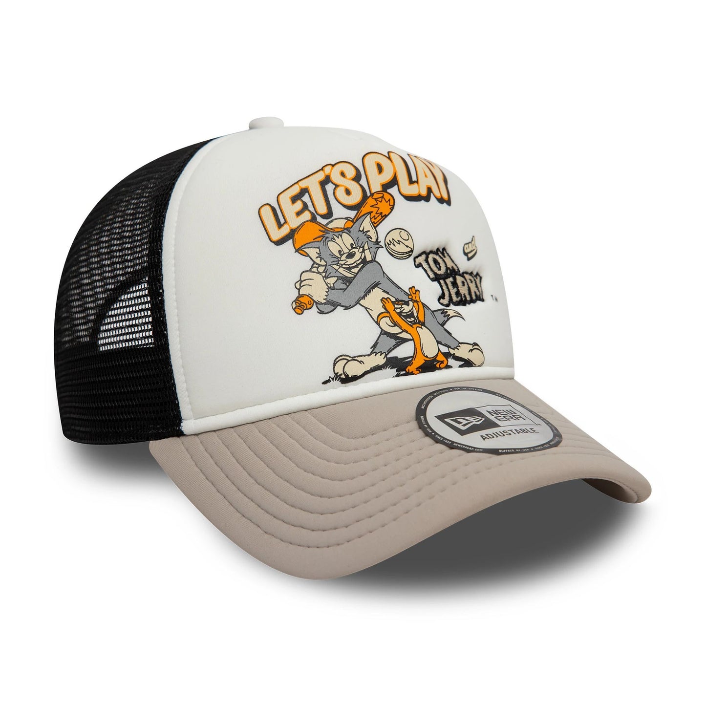 This is a Tom & Jerry White 9FORTY A-Frame Trucker Adjustable Cap 3