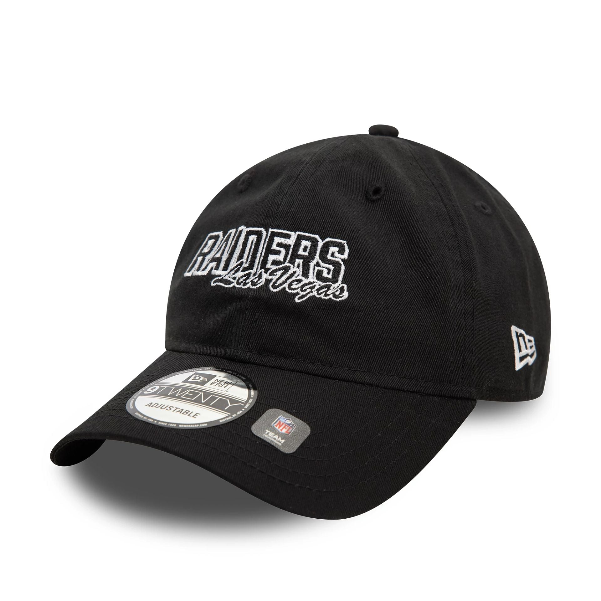 This is a Las Vegas Raiders NFL Script Black 9TWENTY Adjustable Cap 3