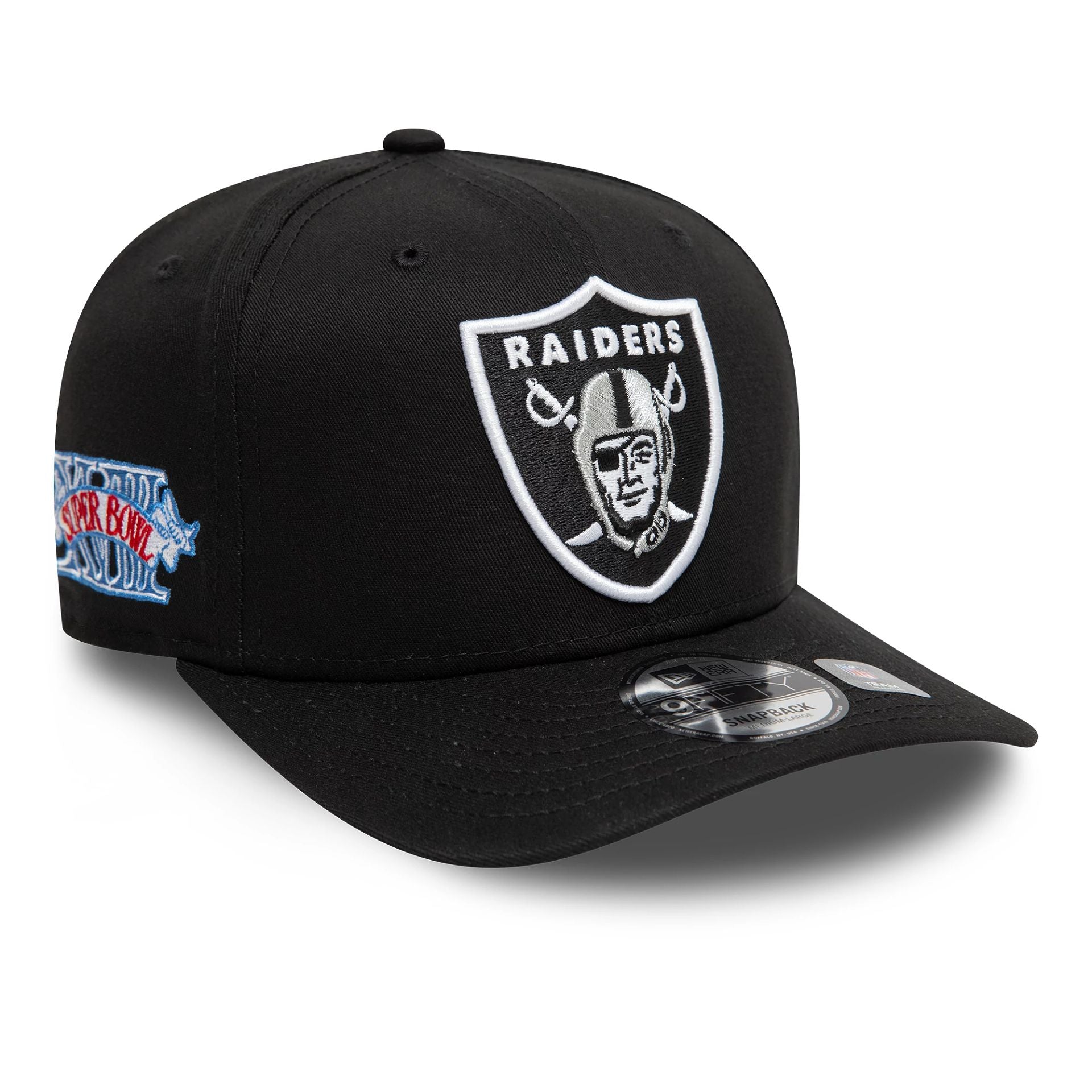 This is a Las Vegas Raiders NFL Super Bowl Black 9FIFTY Snapback Adjustable Cap 1