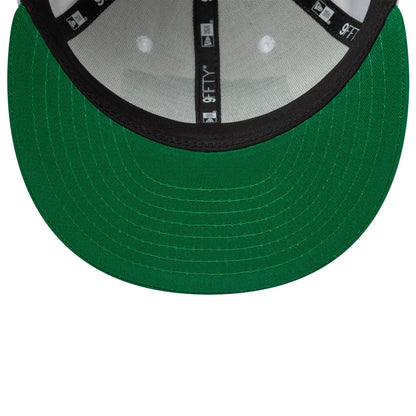 This is a Boston Celtics NBA Wordmark White 9FIFTY Snapback Adjustable Cap 6