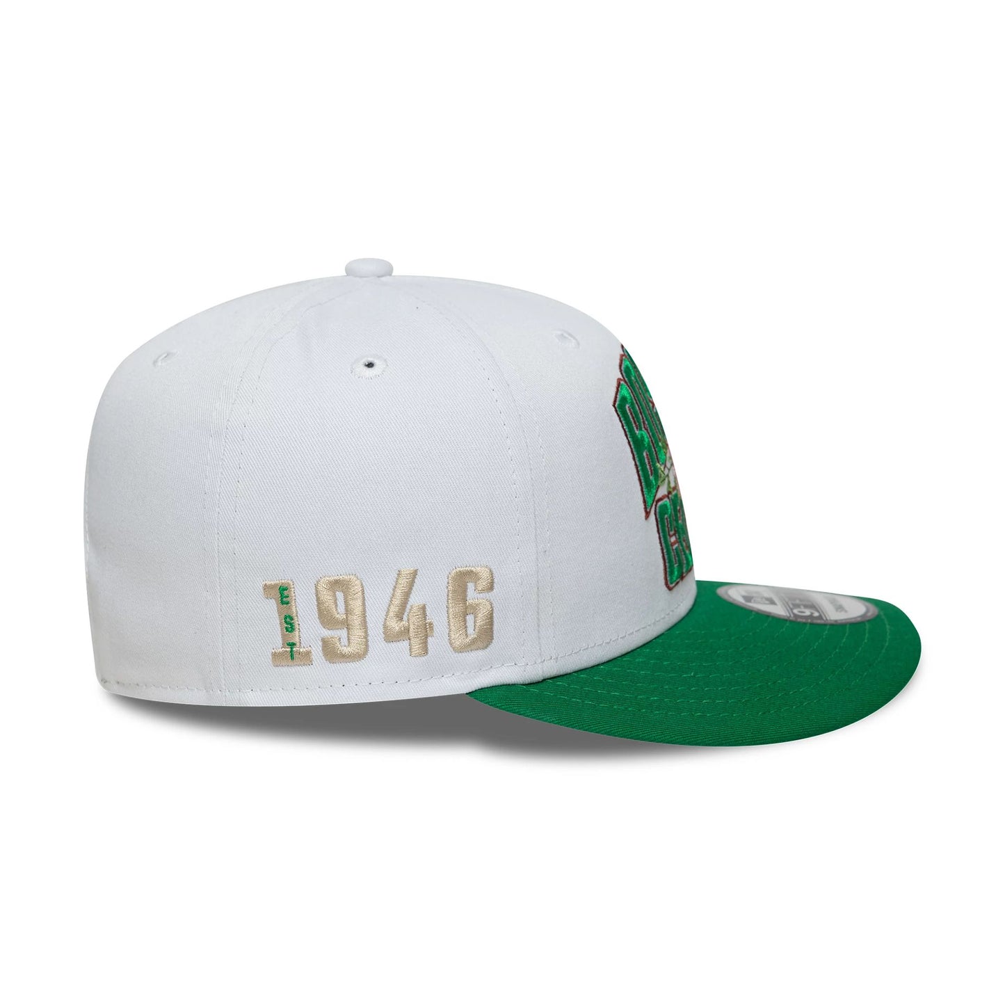 This is a Boston Celtics NBA Wordmark White 9FIFTY Snapback Adjustable Cap 4