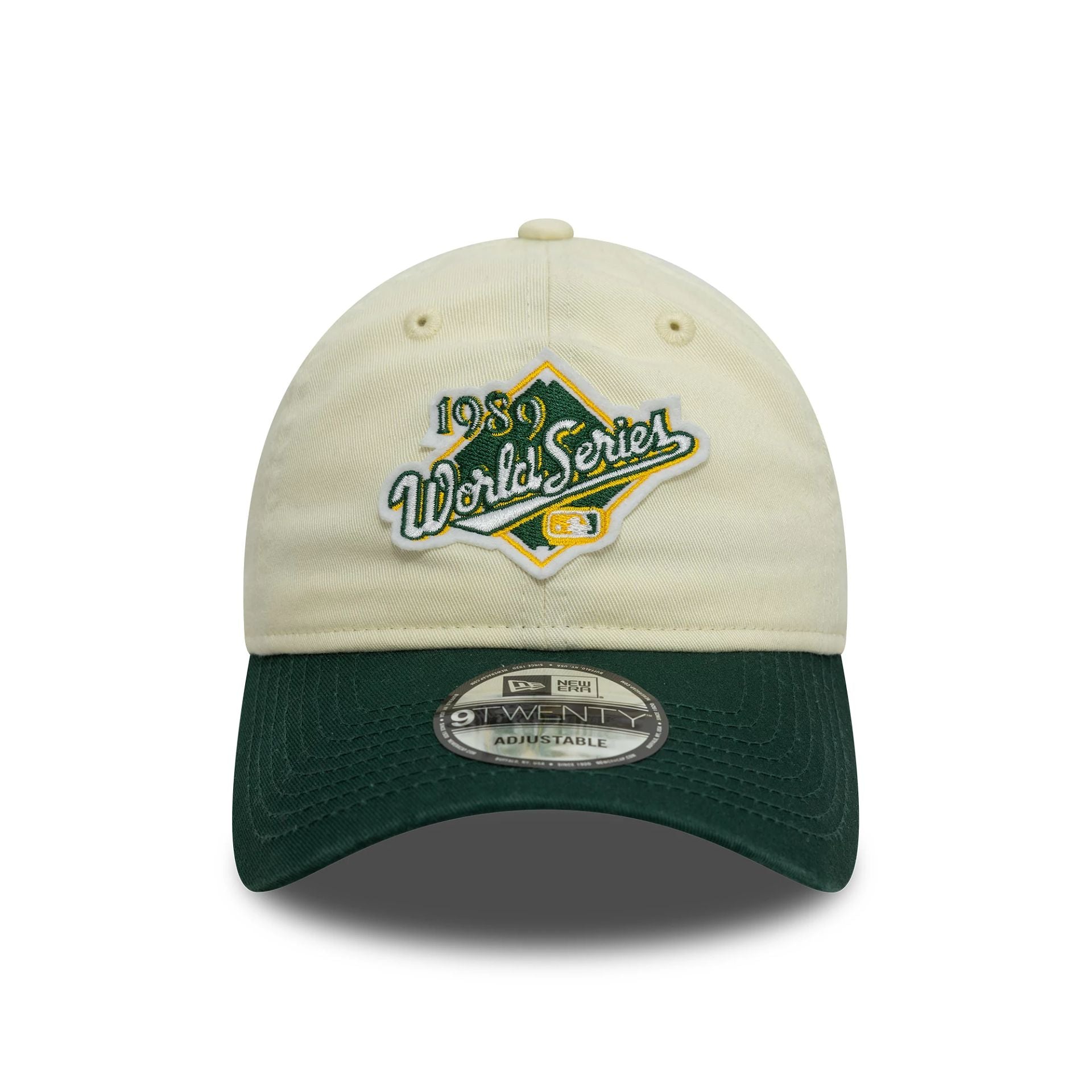 This is a Oakland Athletics World Series Patch Cream 9TWENTY Adjustable Cap 2