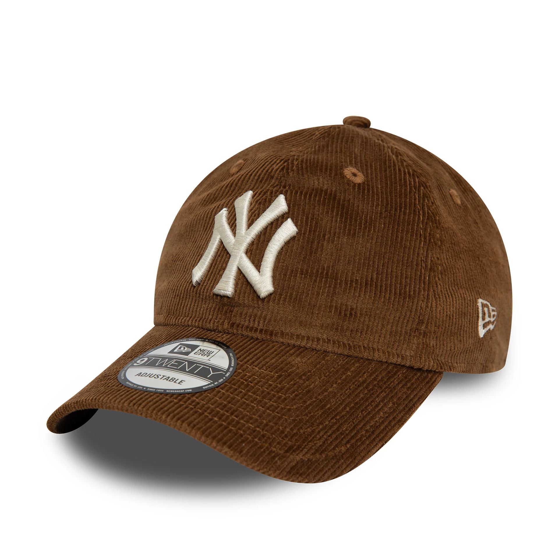 This is a New York Yankees Premium Cord Dark Brown 9TWENTY Adjustable Cap 1