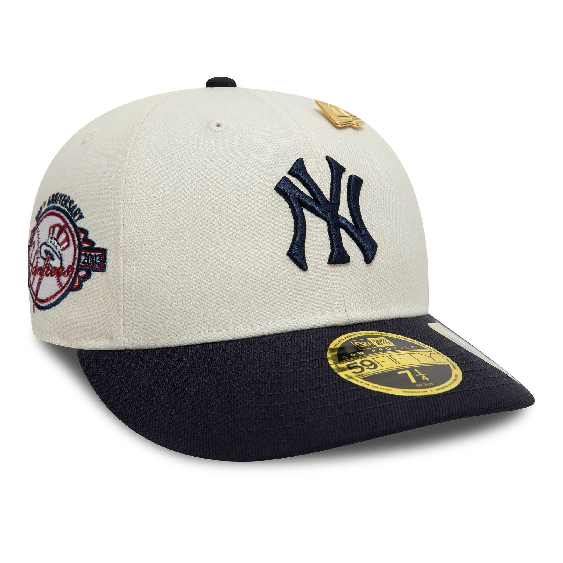 This is a New York Yankees Pin White Low Profile 59FIFTY Fitted Cap 1