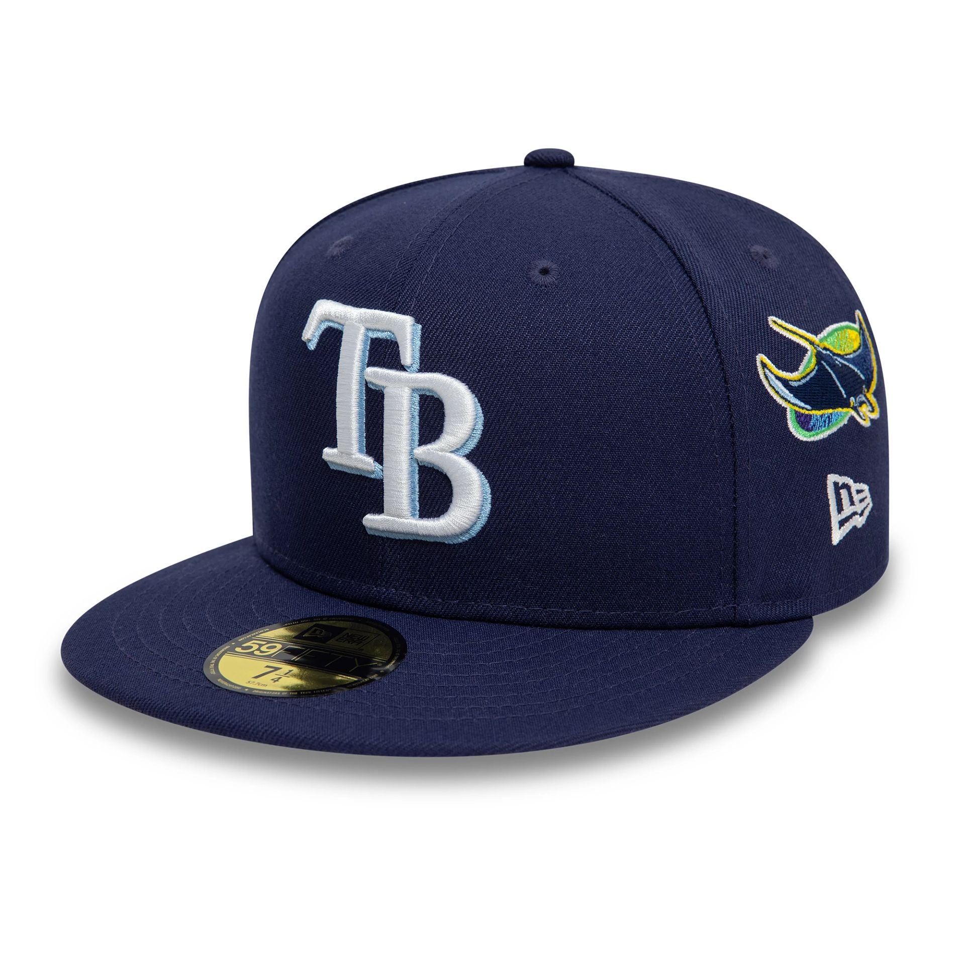 This is a Tampa Bay Rays Image MLB All Over Print Navy 59FIFTY Fitted Cap 1