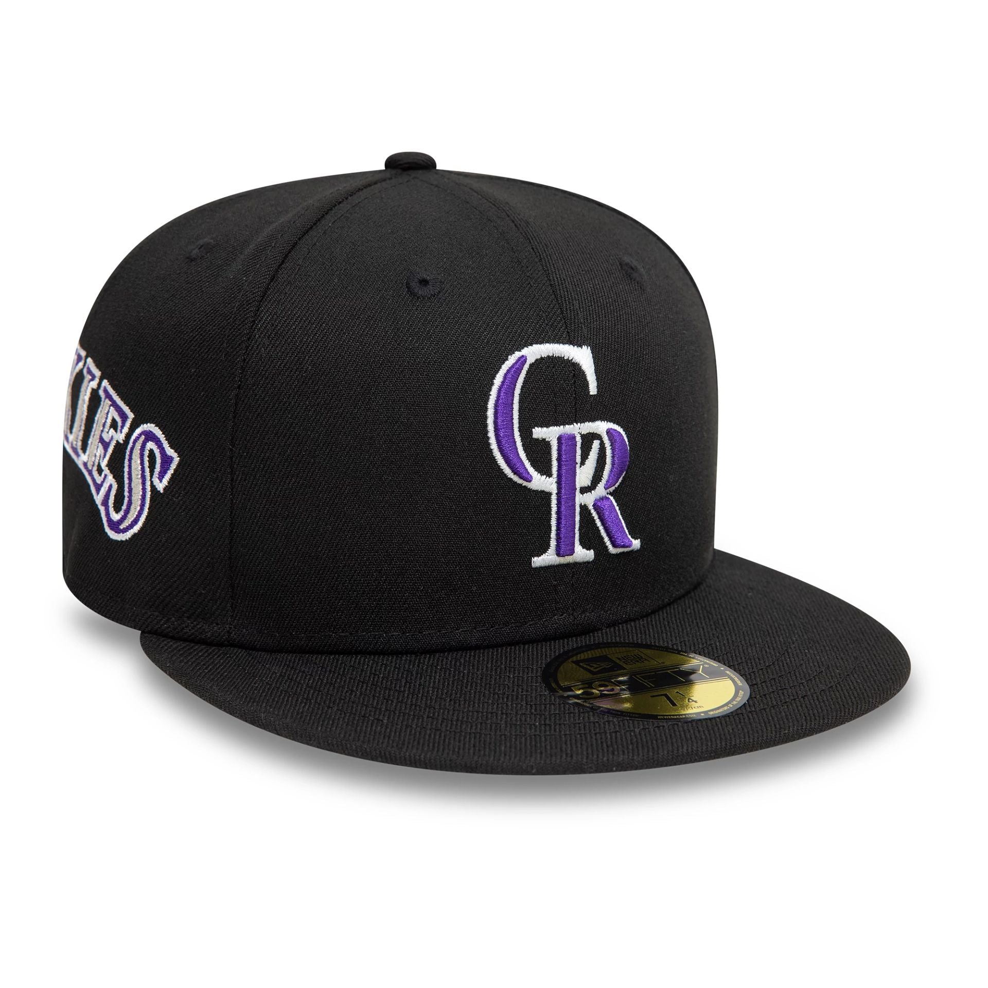 This is a Colorado Rockies Image MLB All Over Print Black 59FIFTY Fitted Cap 4