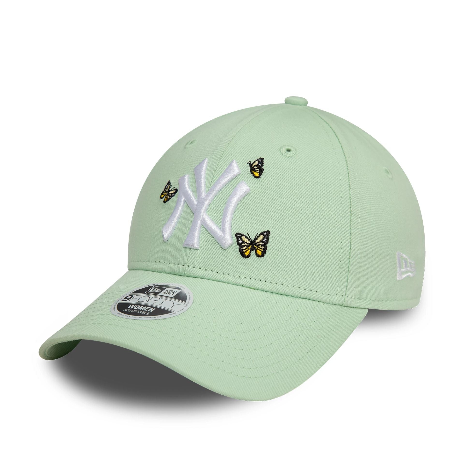 This is a New York Yankees Womens Icon Pastel Green 9FORTY Adjustable Cap 1