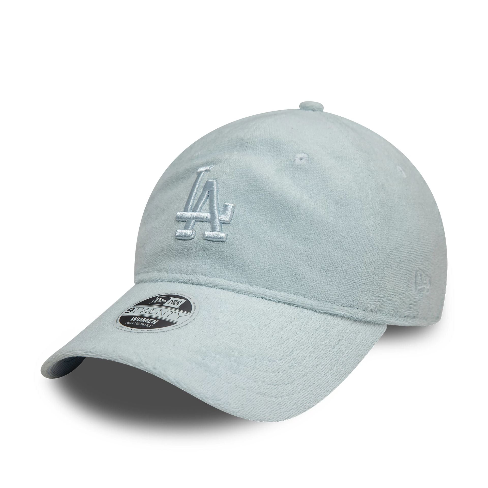 This is a LA Dodgers Womens Towelling Pastel Blue 9TWENTY Adjustable Cap 1