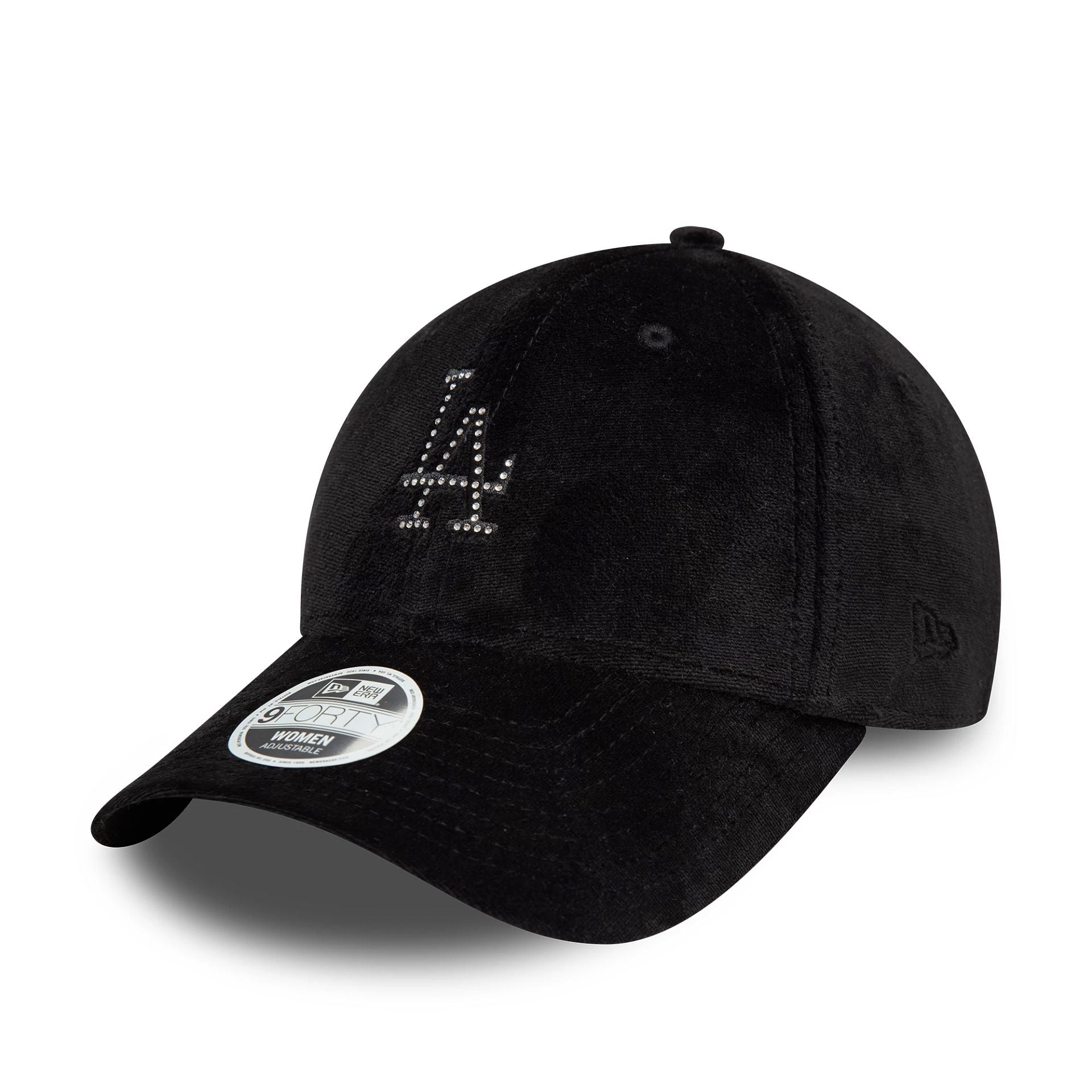 This is a LA Dodgers Womens Diamante Black 9FORTY Adjustable Cap 1