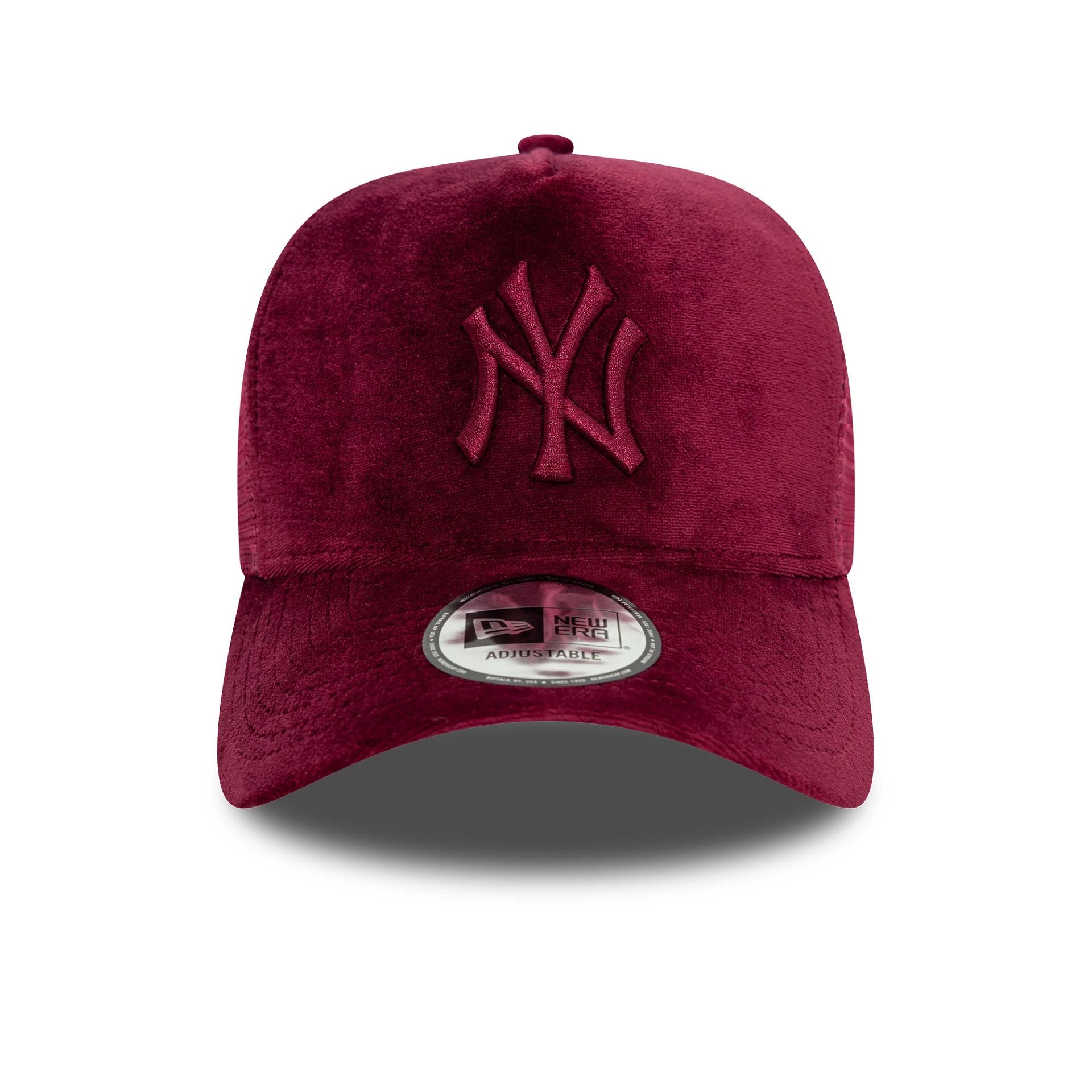 This is a New York Yankees Womens Velour Dark Red 9FORTY A-Frame Trucker Adjustable Cap 2