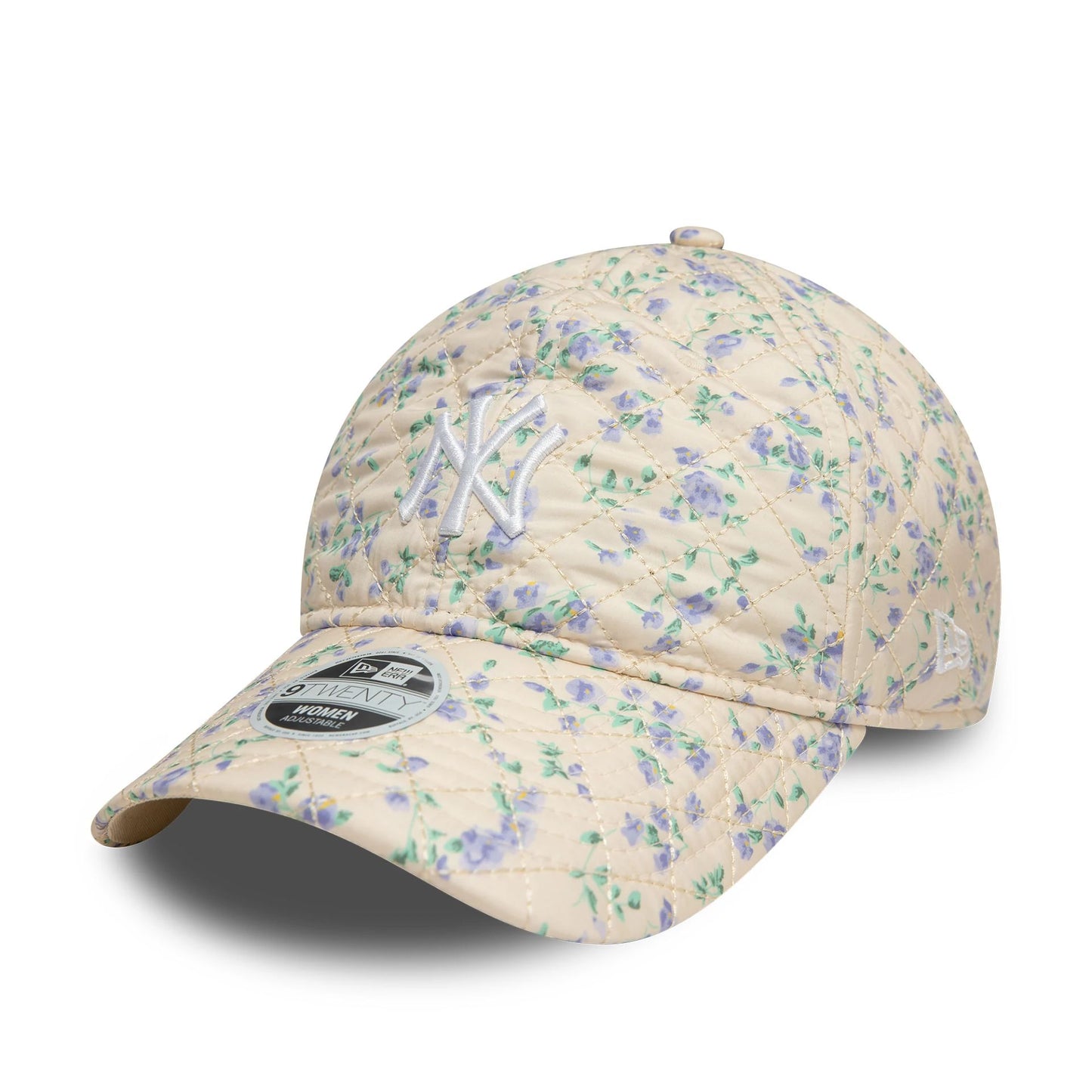 This is a New York Yankees Womens Floral Cream 9TWENTY Adjustable Cap 1