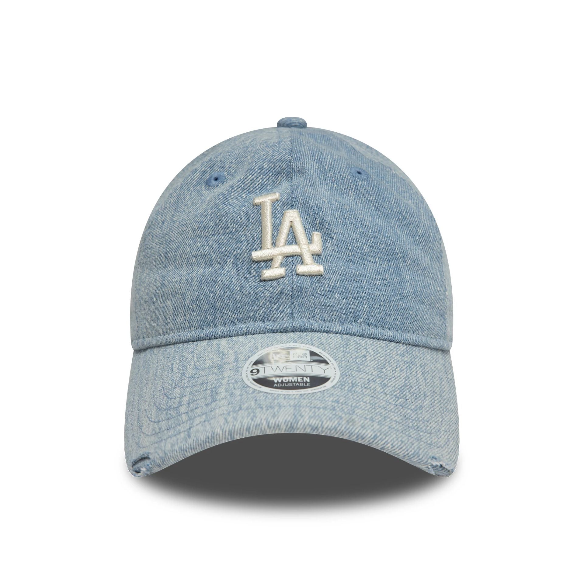 This is a LA Dodgers Womens Acid Denim Pastel Blue 9TWENTY Adjustable Cap 2