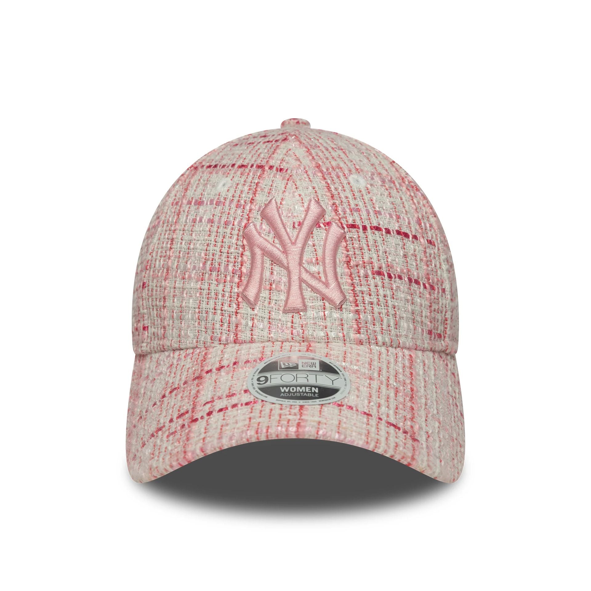 This is a New York Yankees Womens Tweed Dark Pink 9FORTY Adjustable Cap 3