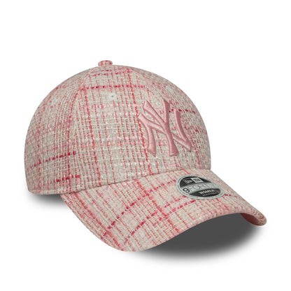 This is a New York Yankees Womens Tweed Dark Pink 9FORTY Adjustable Cap 4