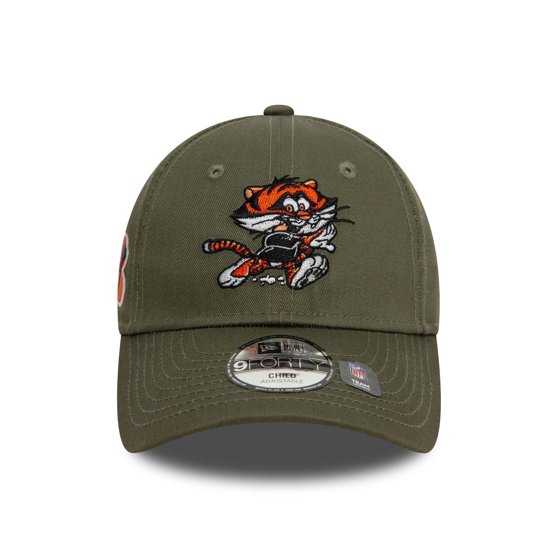 This is a Cincinnati Bengals Child NFL Mascot Green 9FORTY Adjustable Cap 2