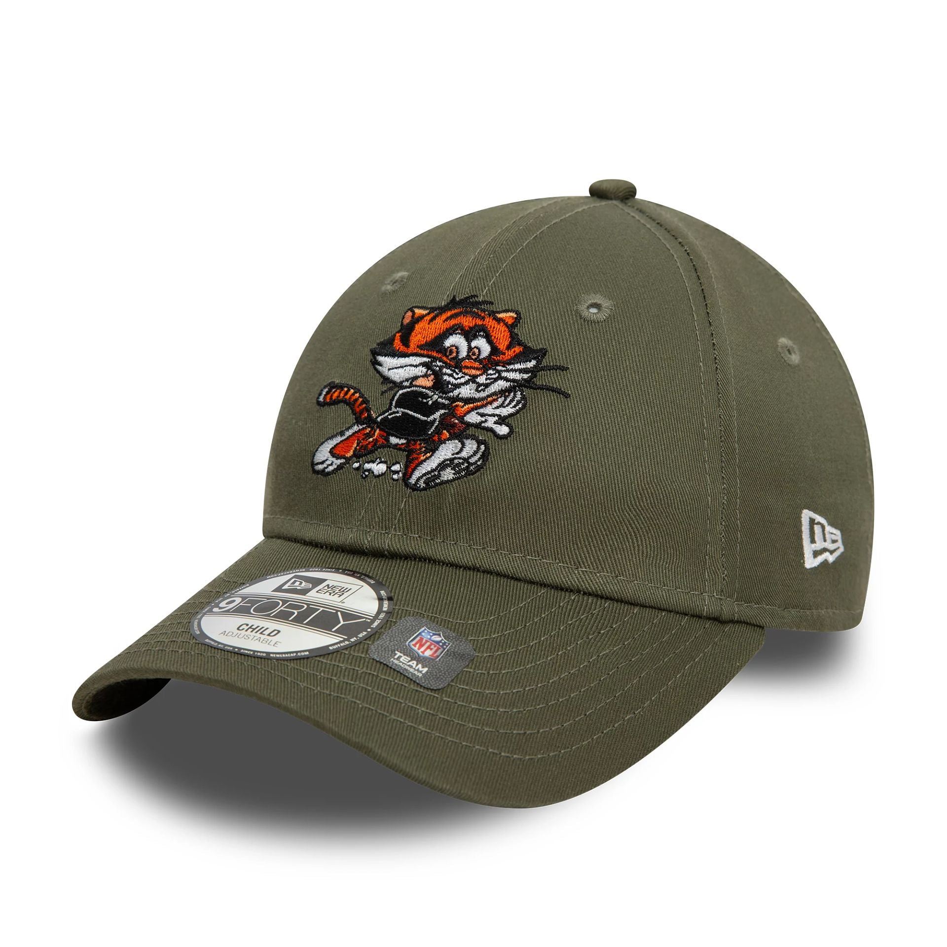 This is a Cincinnati Bengals Child NFL Mascot Green 9FORTY Adjustable Cap 3