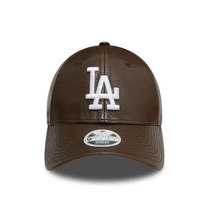 This is a LA Dodgers Womens PU Dark Brown 9FORTY Adjustable Cap 2