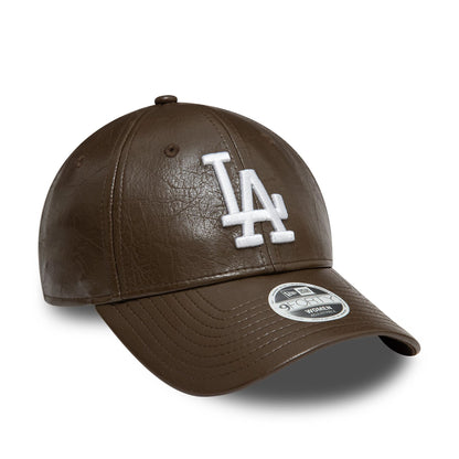 This is a LA Dodgers Womens PU Dark Brown 9FORTY Adjustable Cap 3