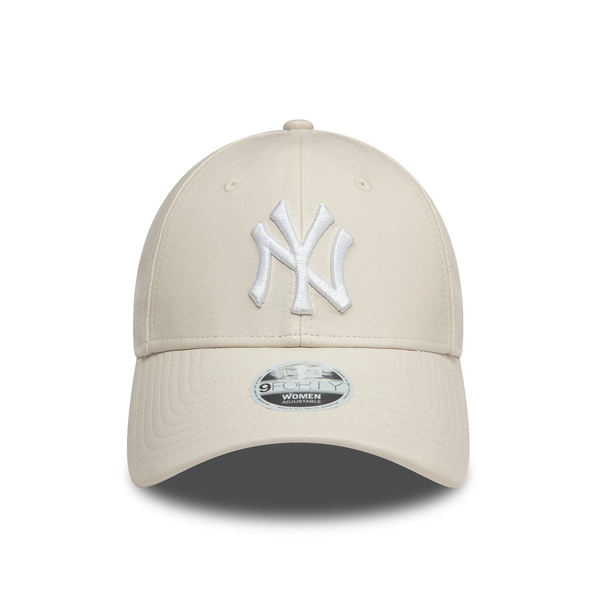 This is a New York Yankees Womens PU Cream 9FORTY Adjustable Cap 2