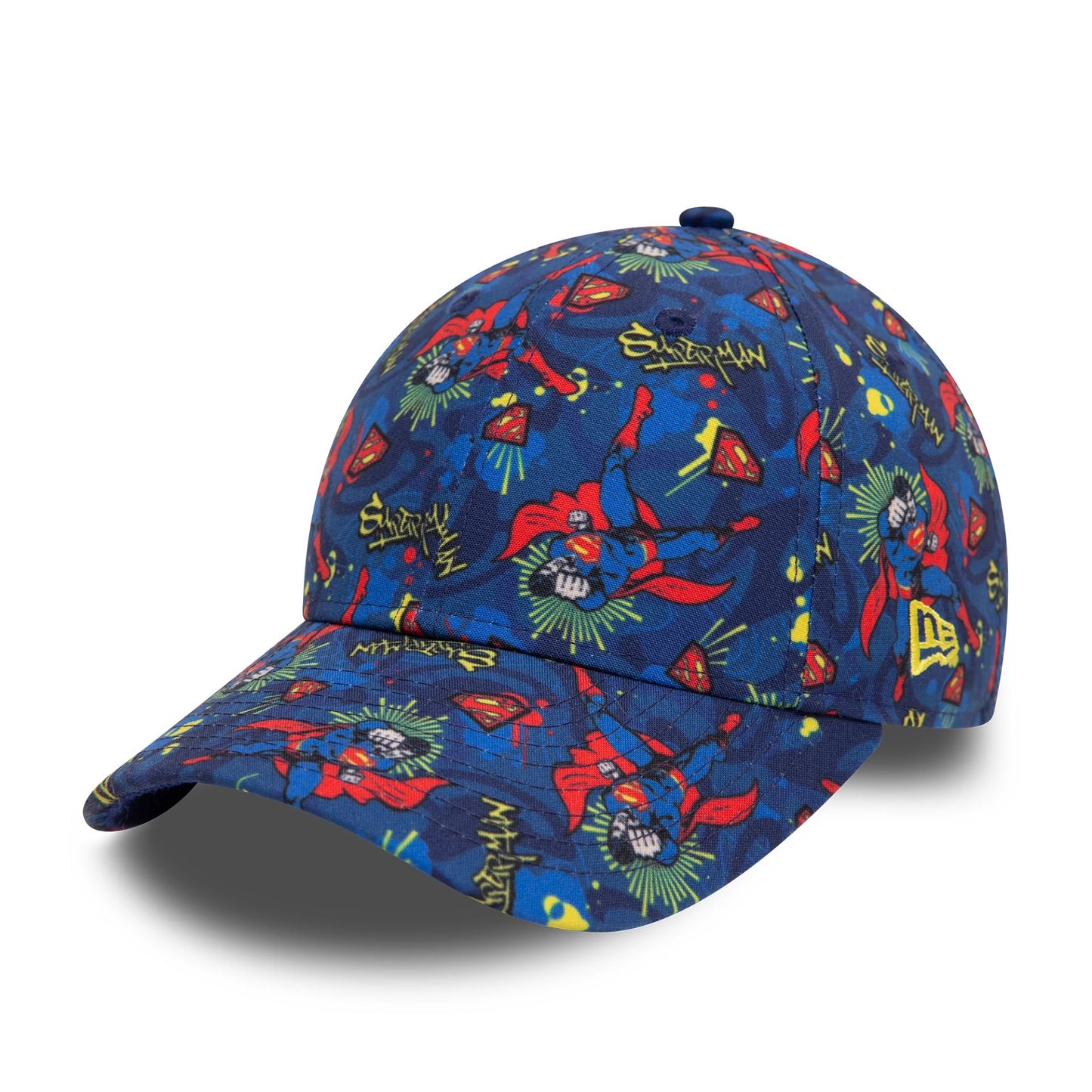 This is a Child DC Superman All Over Print 9FORTY Adjustable Cap 1