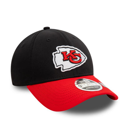 This is a Kansas City Chiefs NFL Black 9FORTY Stretch Snap Adjustable Cap 3