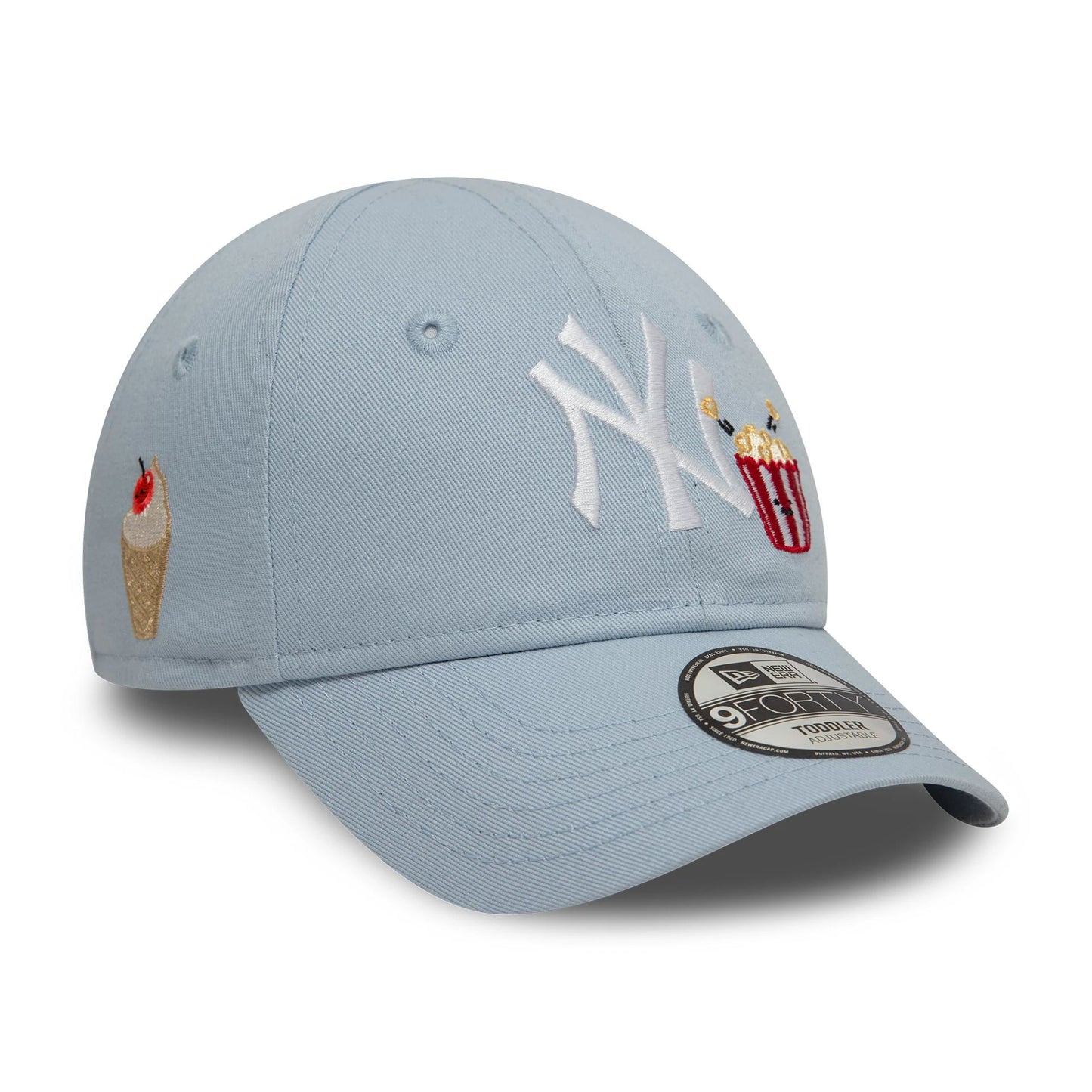 This is a New York Yankees Toddler Icon Pastel Blue 9FORTY Adjustable Cap 1