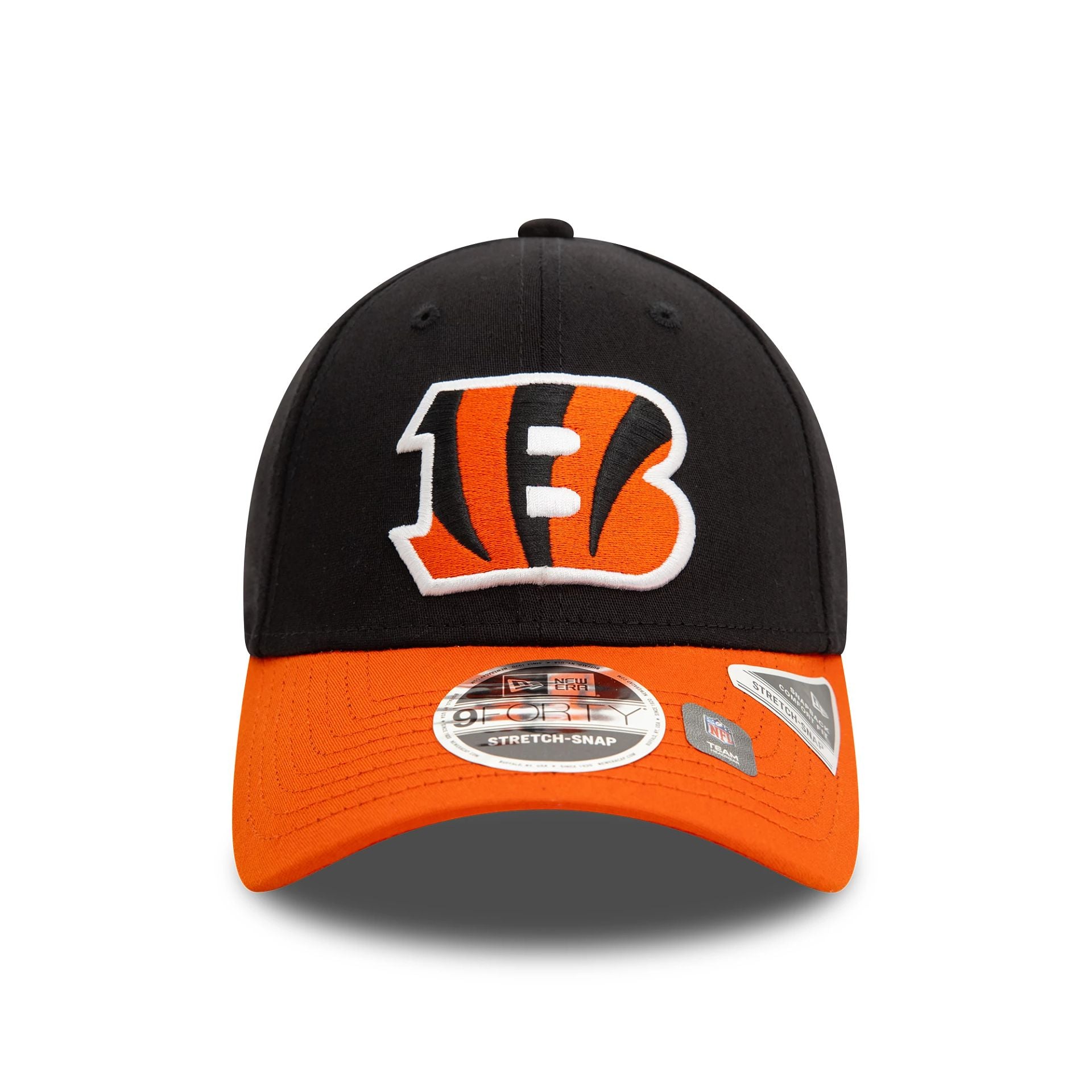 This is a Cincinnati Bengals NFL Black 9FORTY Stretch Snap Adjustable Cap 2