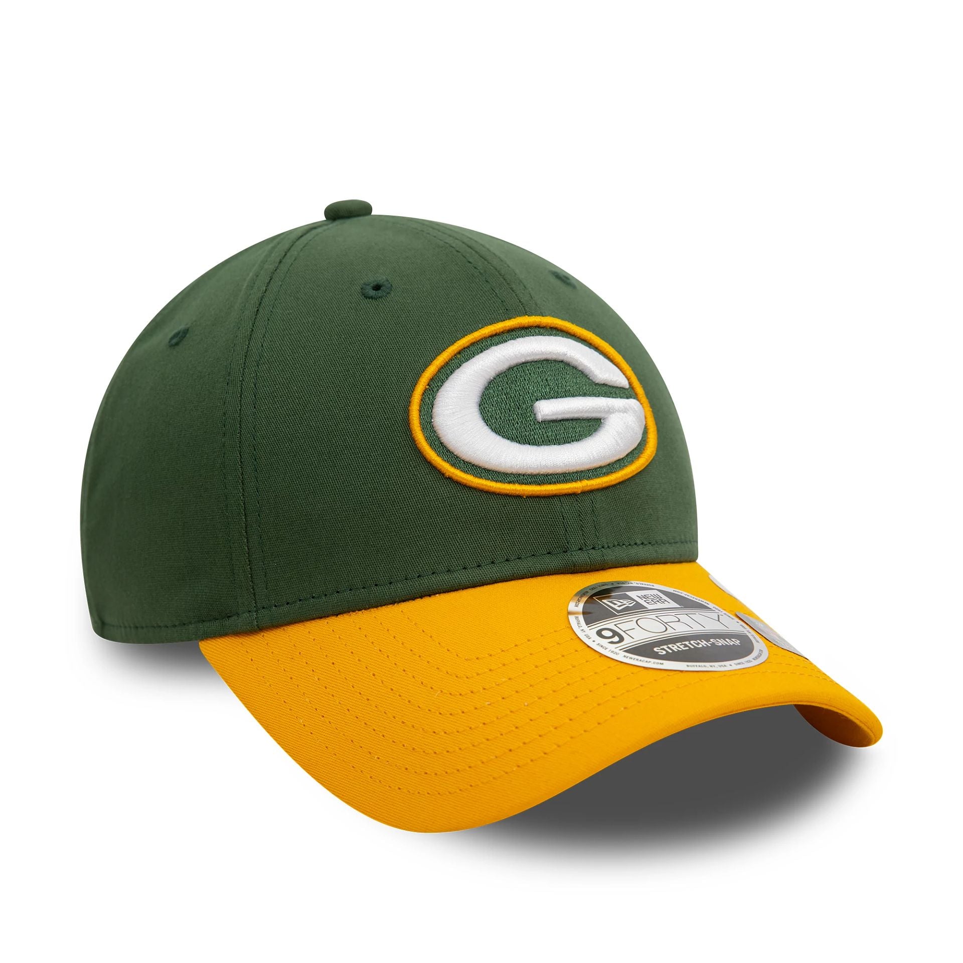 This is a Green Bay Packers NFL Dark Green 9FORTY Stretch Snap Adjustable Cap 3