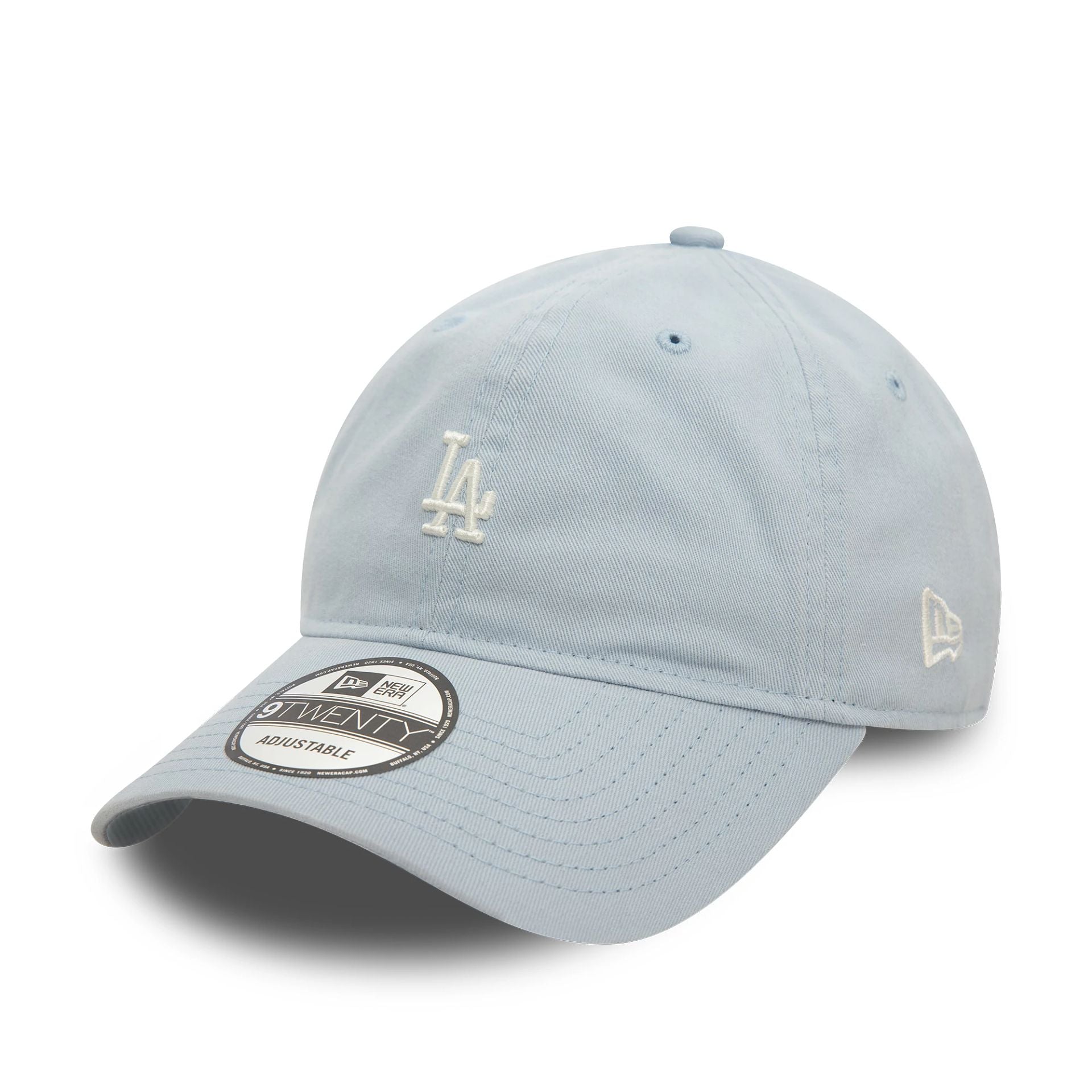 This is a LA Dodgers Mini Washed Pastel Blue 9TWENTY Adjustable Cap 1