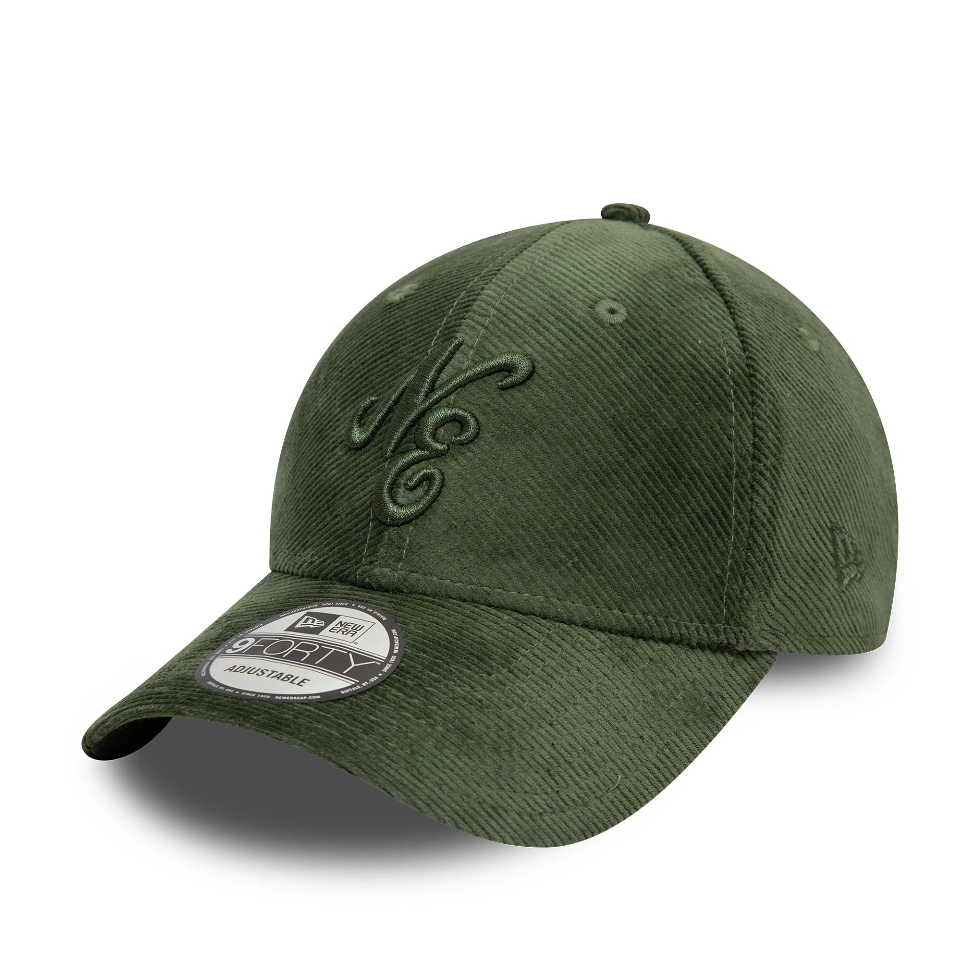 This is a New Era Heritage Connect Cord Dark Green 9FORTY Adjustable Cap 1