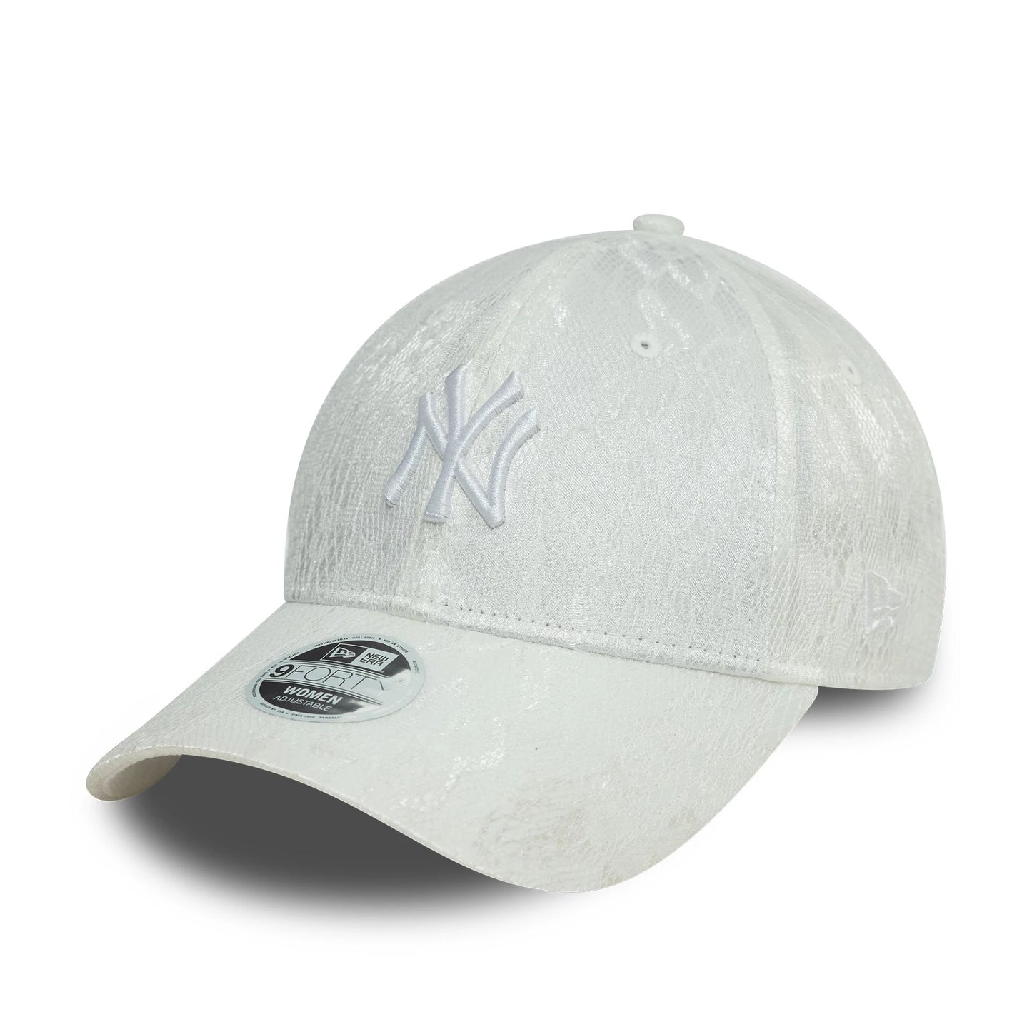 This is a New York Yankees Womens Lace White 9FORTY Adjustable Cap 1