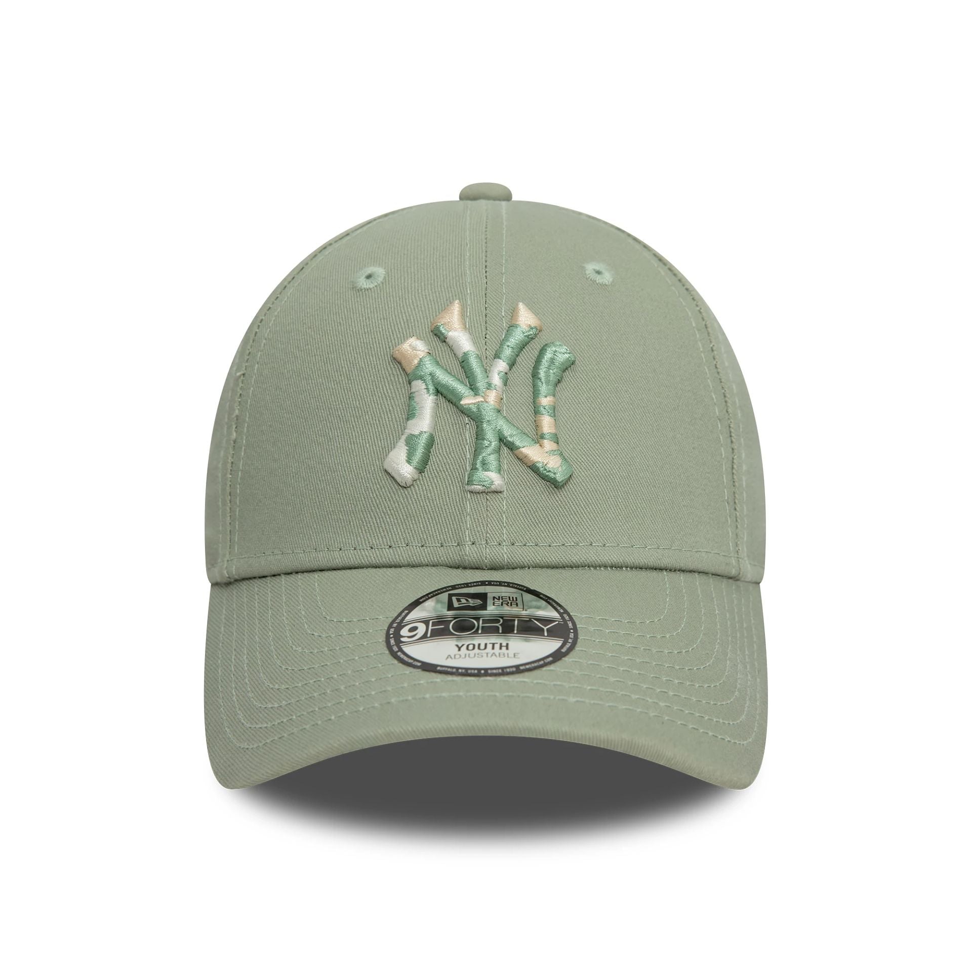 This is a New York Yankees Child Infill Pastel Green 9FORTY Adjustable Cap 2