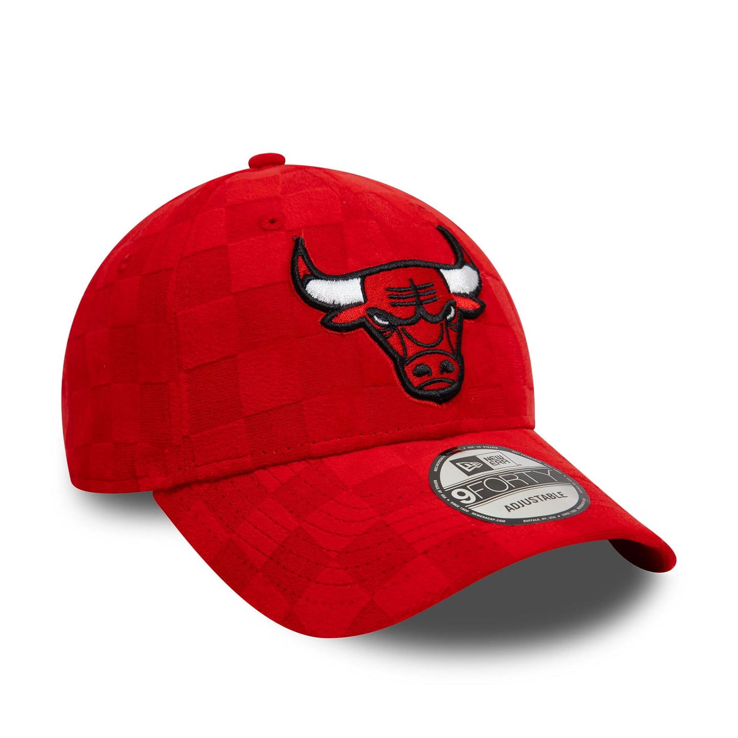 This is a Chicago Bulls Tonal Check Red 9FORTY Adjustable Cap 3