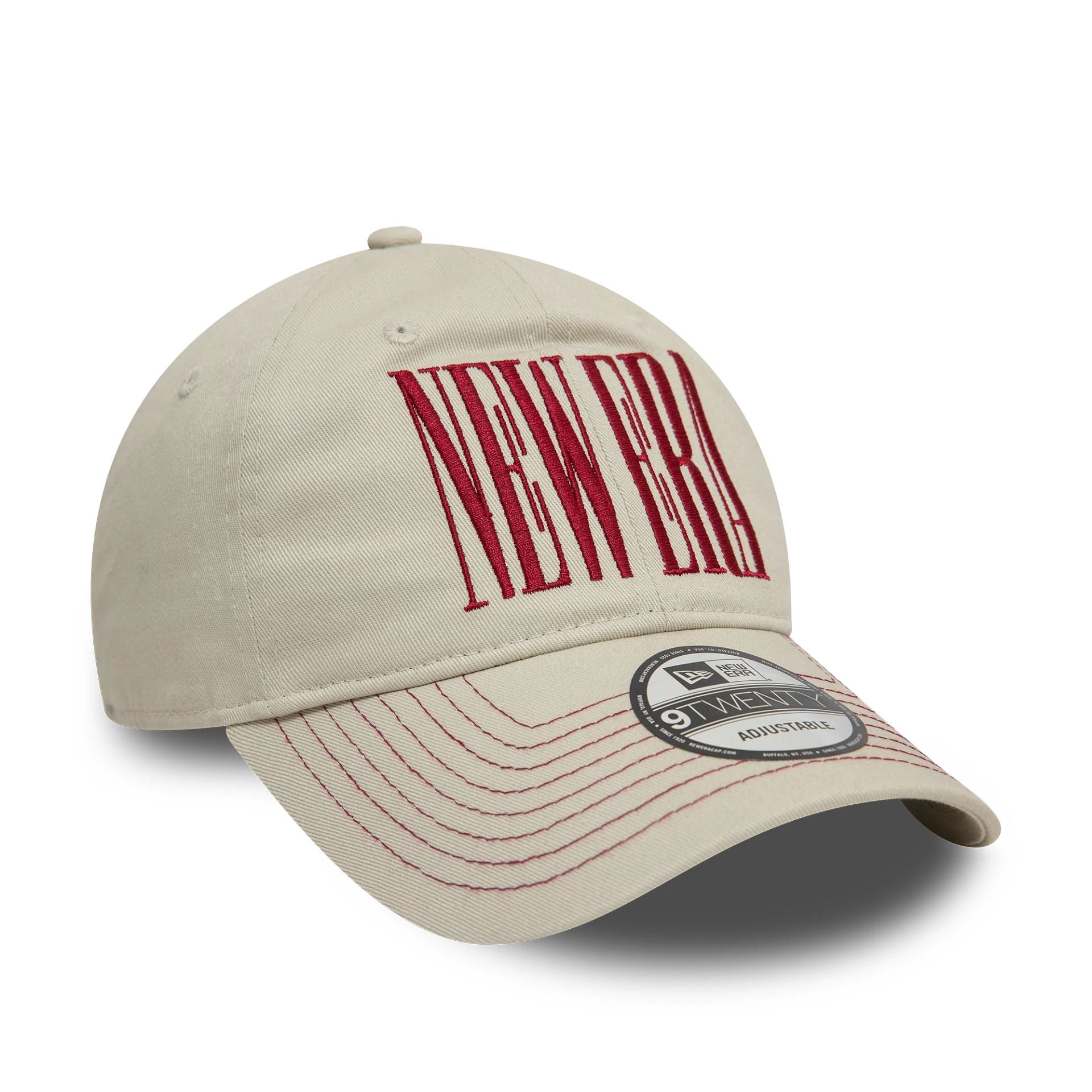 This is a New Era Wordmark Cream 9TWENTY Adjustable Cap 3