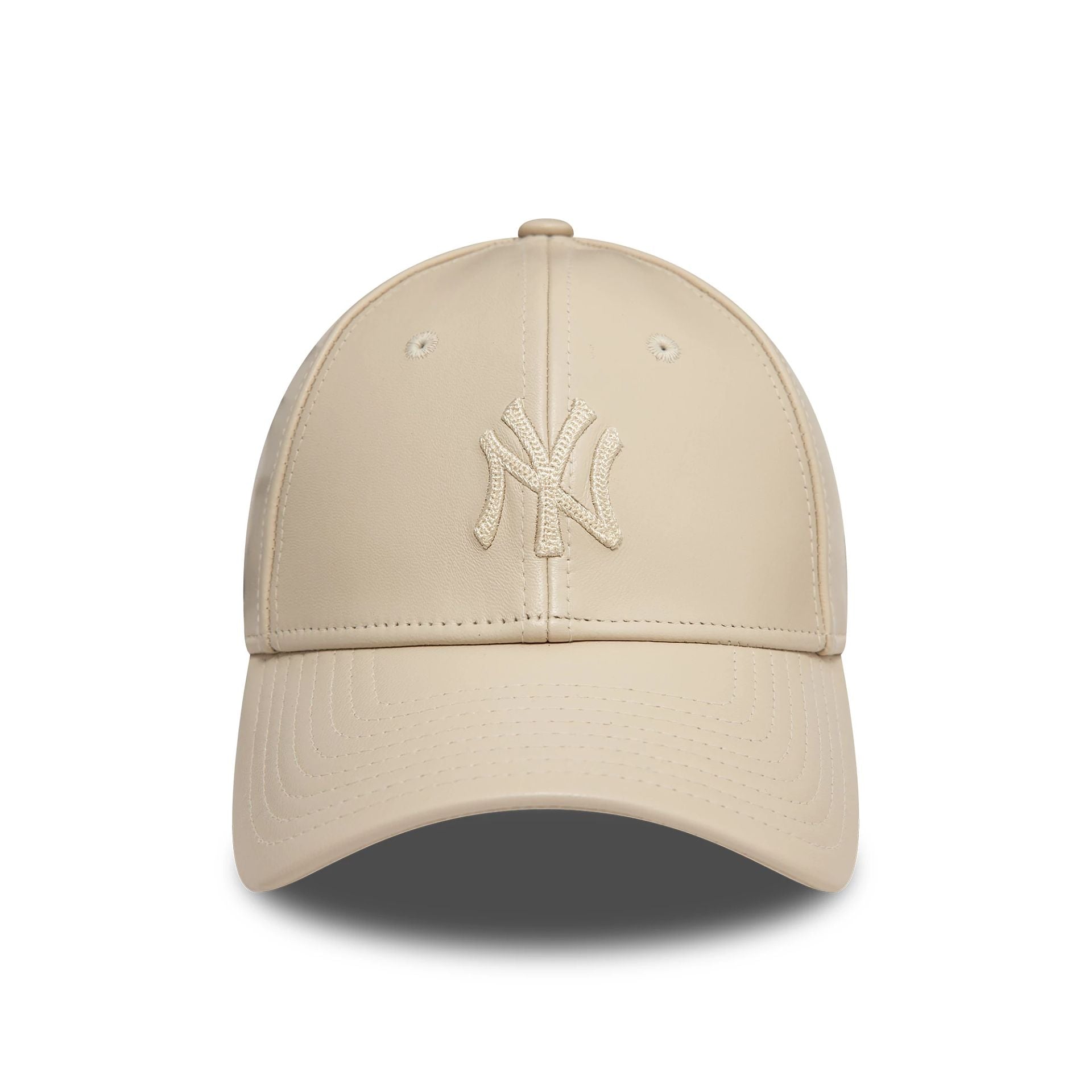 This is a New York Yankees Womens Leather Cream 9FORTY Adjustable Cap 2