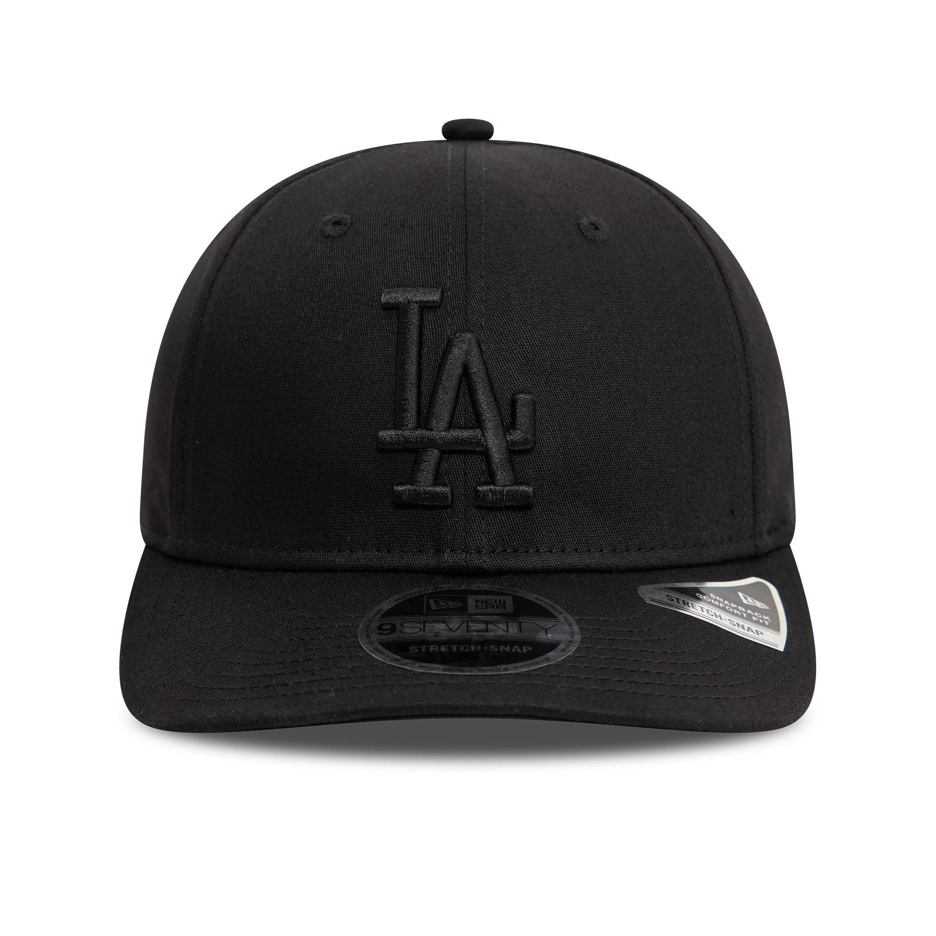 This is a LA Dodgers Monochrome Black 9SEVENTY Stretch Snap Adjustable Cap 2