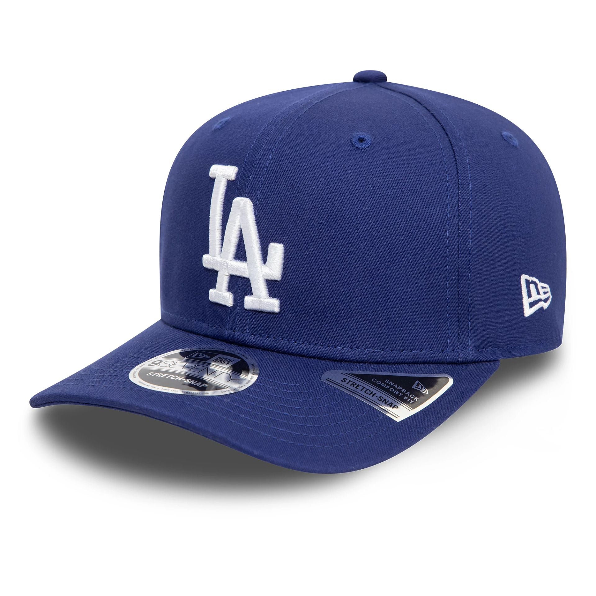 This is a LA Dodgers Official Team Colour Dark Blue 9SEVENTY Stretch Snap Adjustable Cap 1