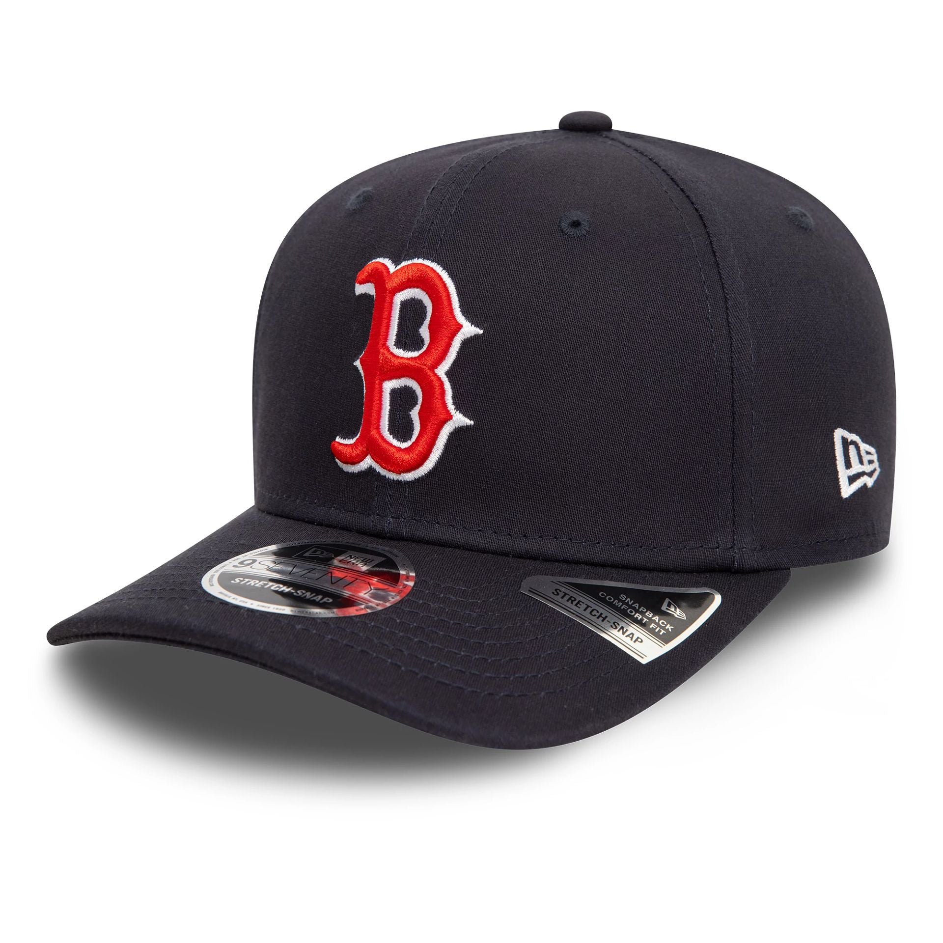 This is a Boston Red Sox Official Team Colour Navy 9SEVENTY Stretch Snap Adjustable Cap 1