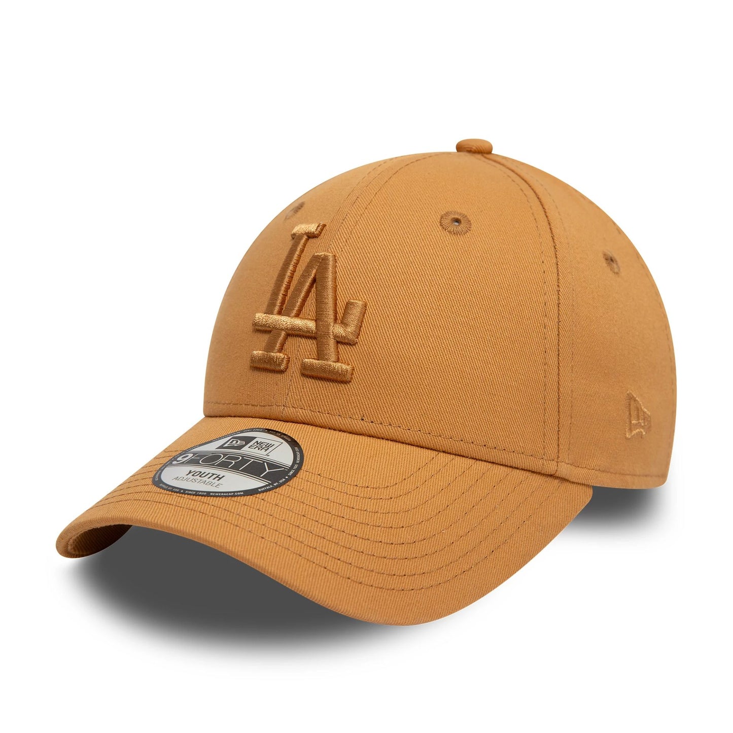 This is a LA Dodgers Child League Essential Dark Beige 9FORTY Adjustable Cap 1