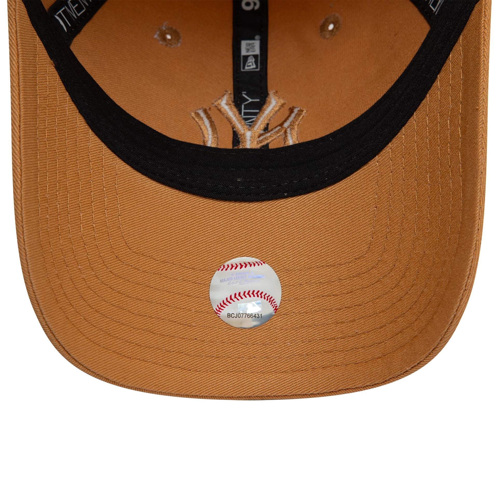 This is a New York Yankees League Essential Dark Beige 9TWENTY Adjustable Cap 5