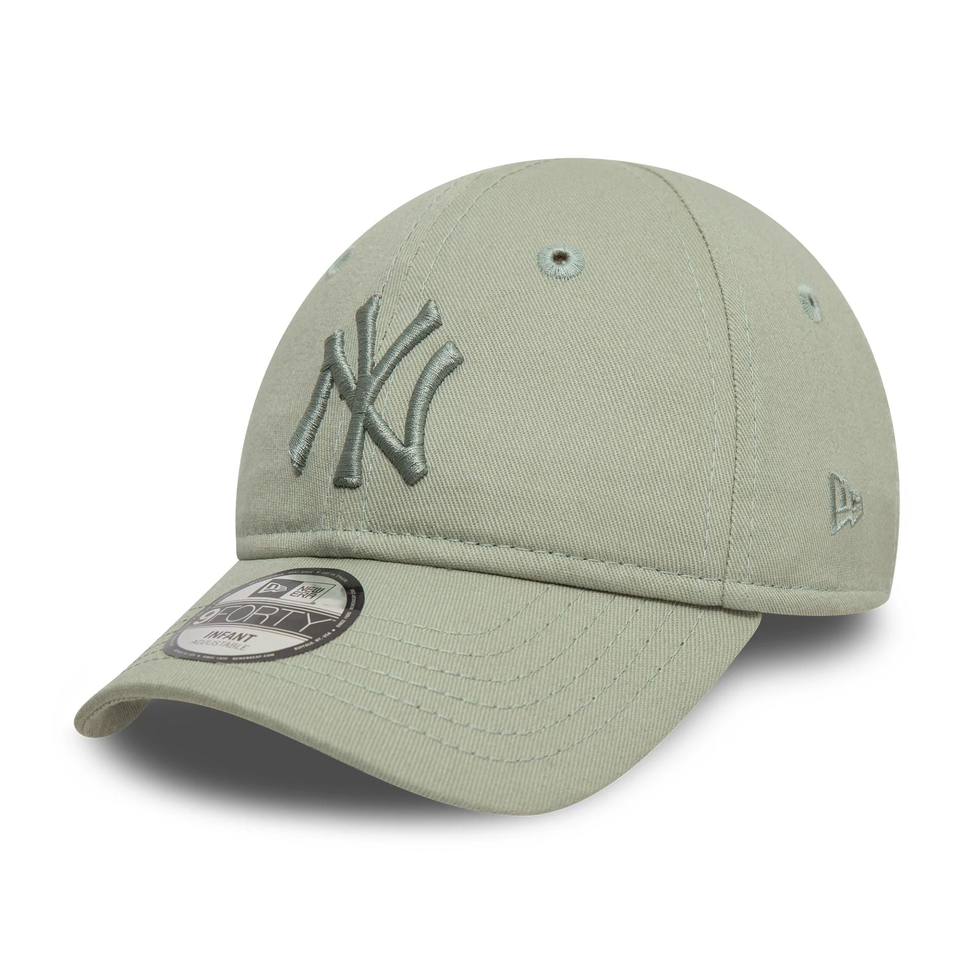 This is a New York Yankees Infant League Essential Essential Pastel Green 9FORTY Adjustable Cap 1