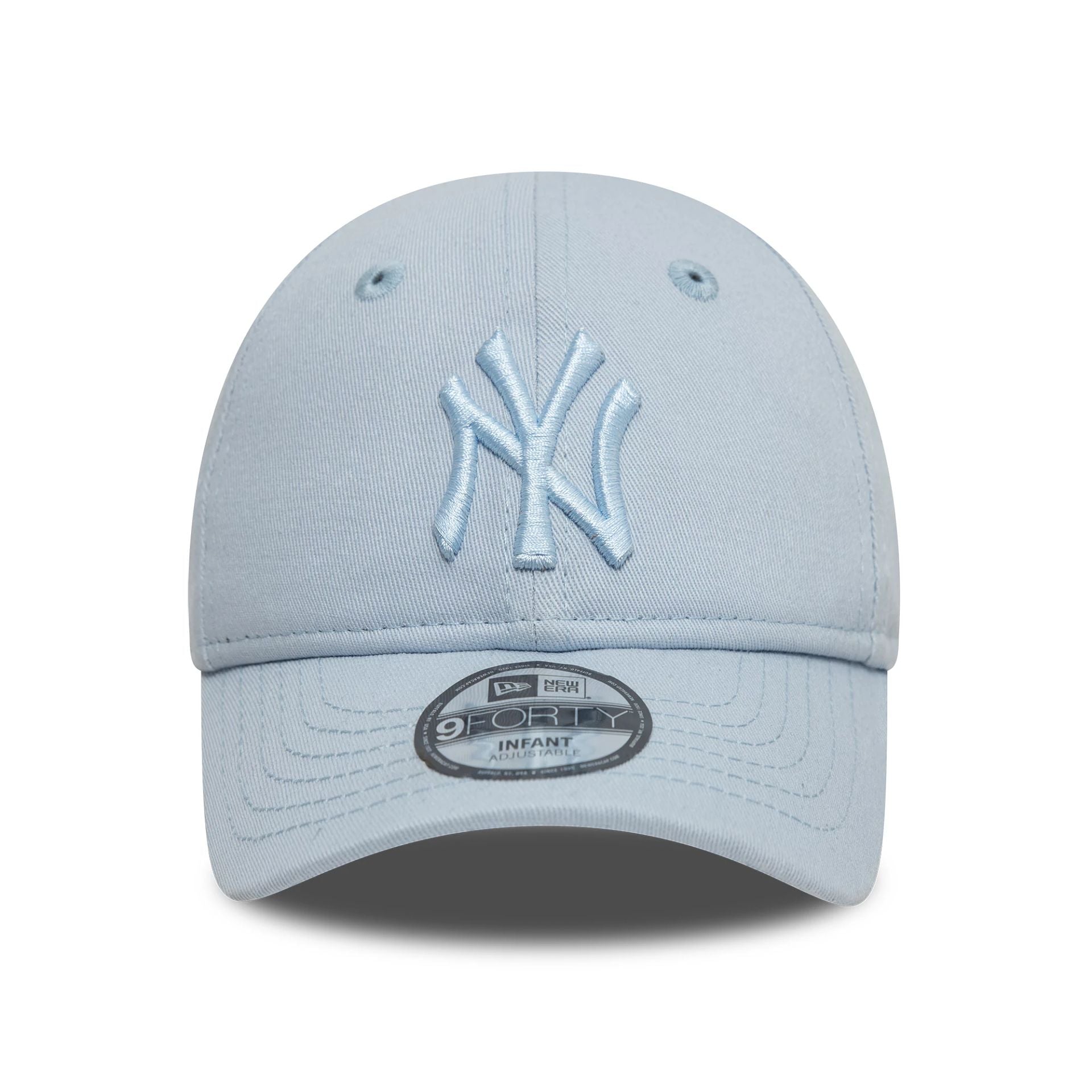 This is a New York Yankees Infant League Essential Essential Pastel Blue 9FORTY Adjustable Cap 2